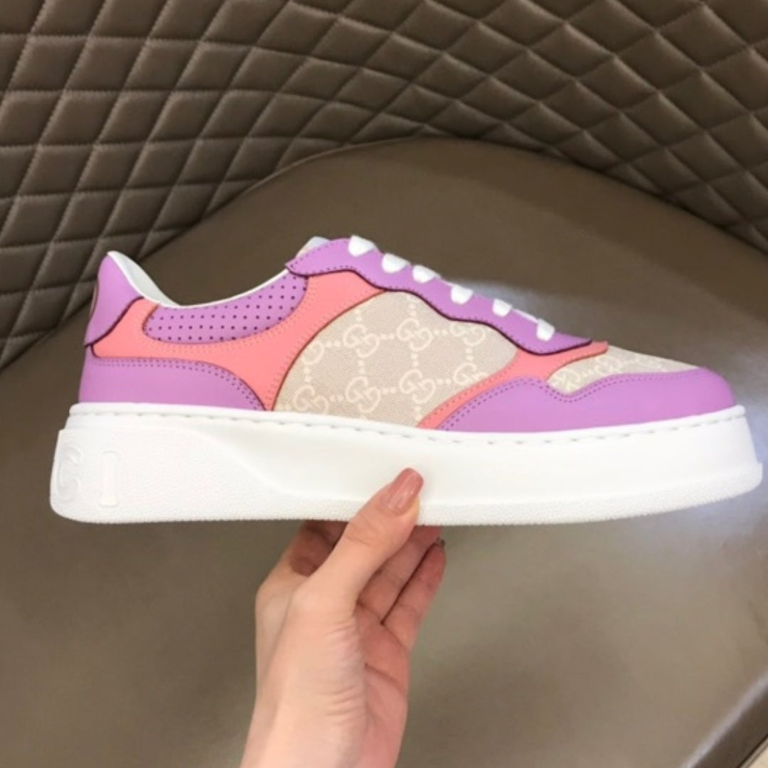 Tenis GG Supreme Canvas Detalhes Roxo claro e Rosa