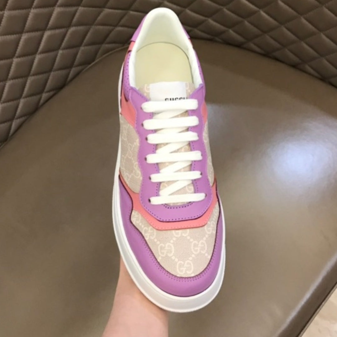 Tenis GG Supreme Canvas Detalhes Roxo claro e Rosa