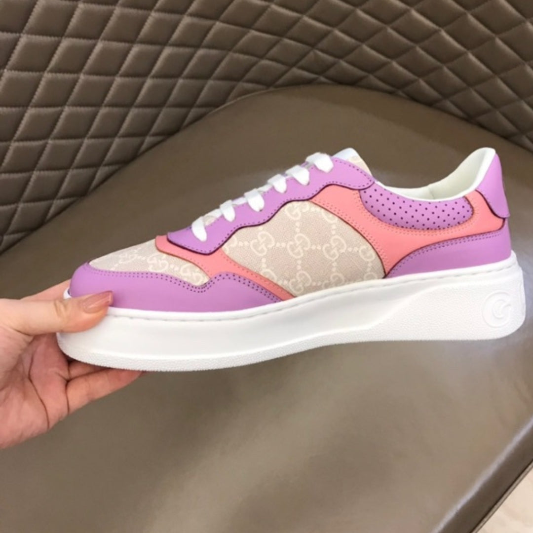 Tenis GG Supreme Canvas Detalhes Roxo claro e Rosa