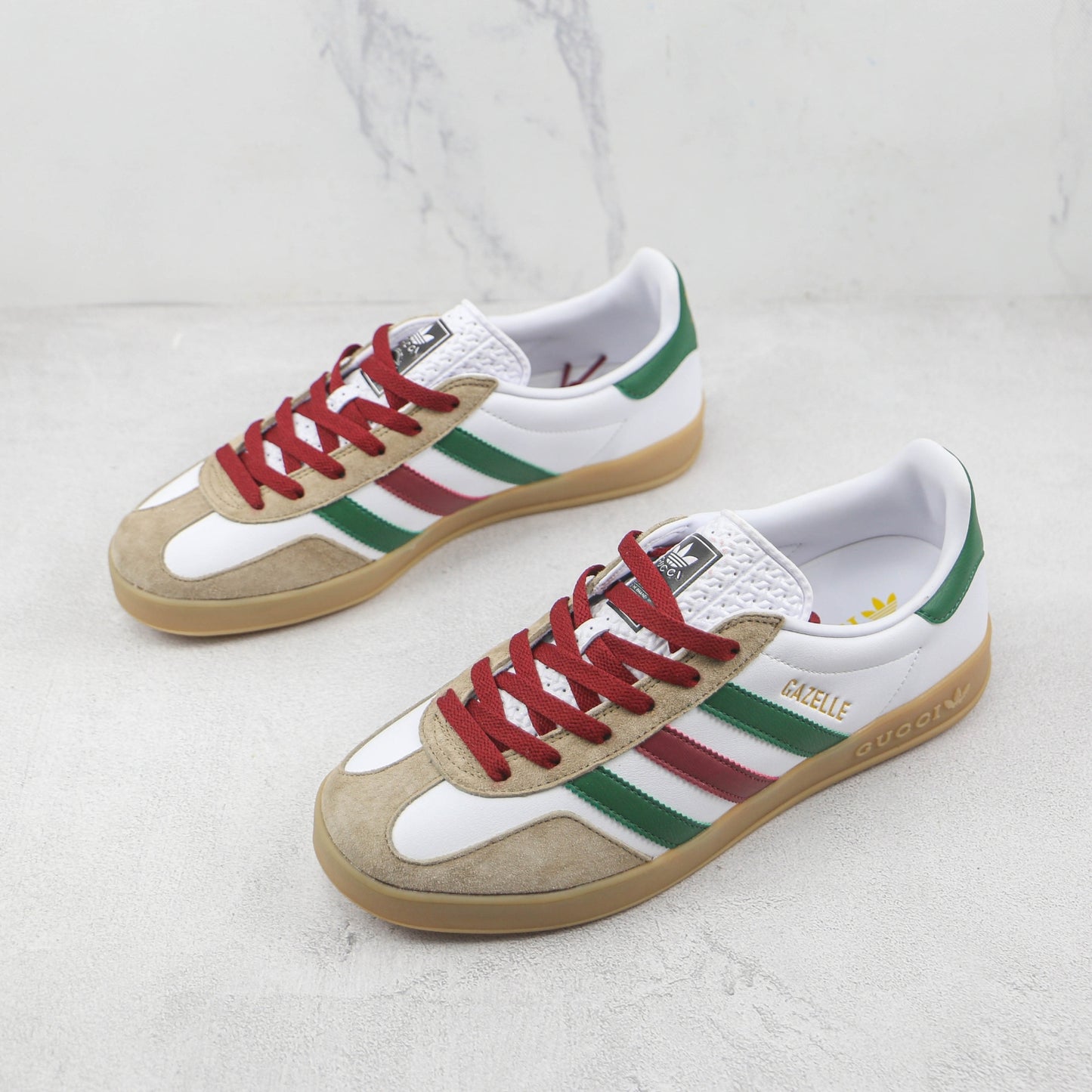 Tenis GG x Ads Gazelle Branco com Vermelho e Verde