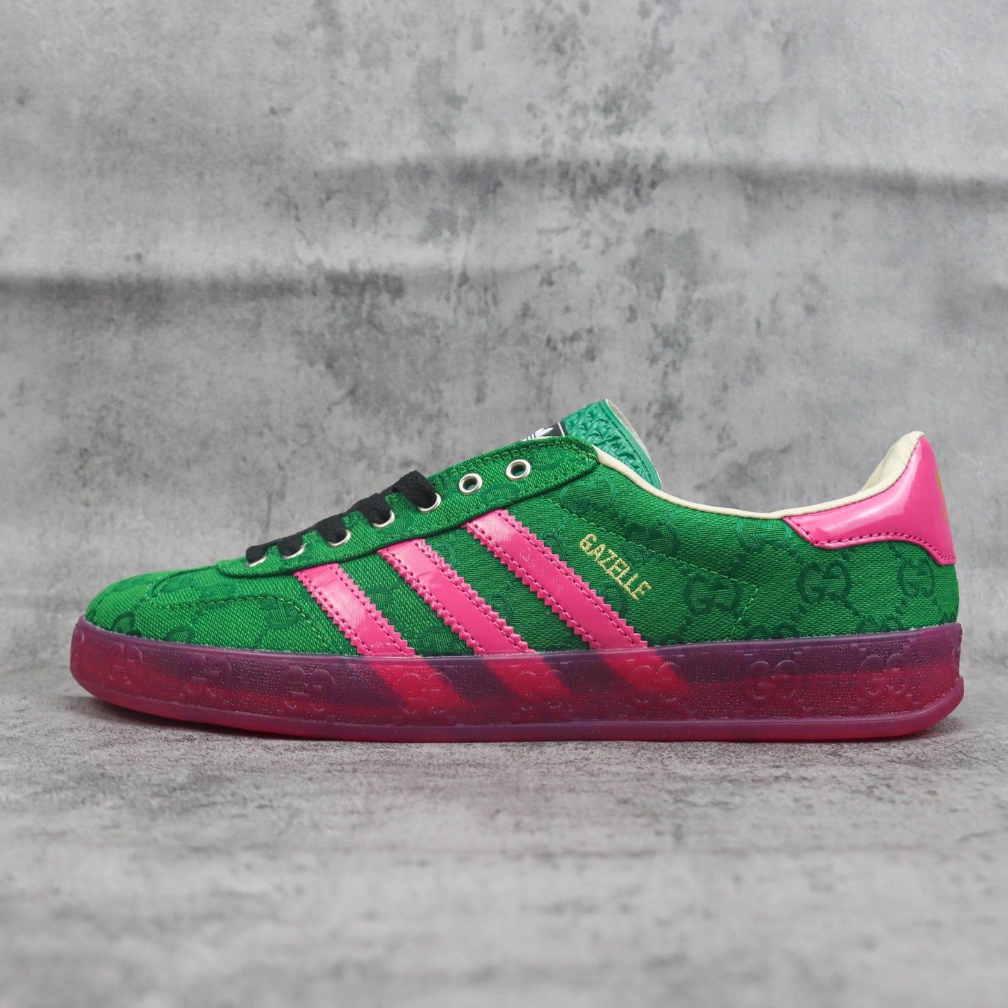 Tenis GG x Ads Gazelle Canvas Verde e Rosa