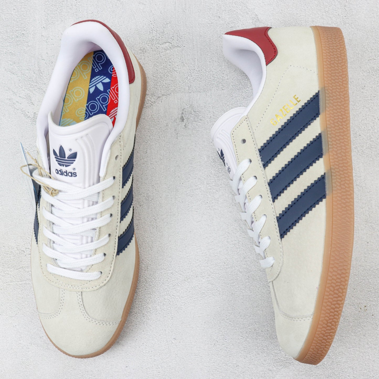 Tenis Ads Gazelle Creme com Vermelho