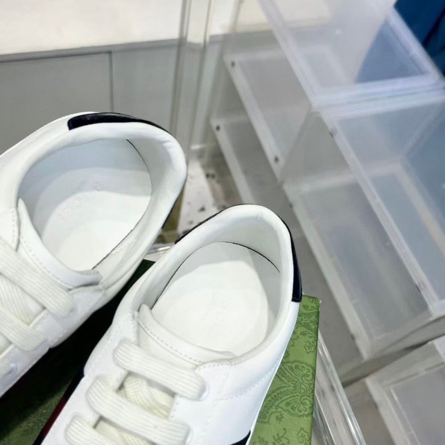 Tenis GG Ace Branco Web Azul