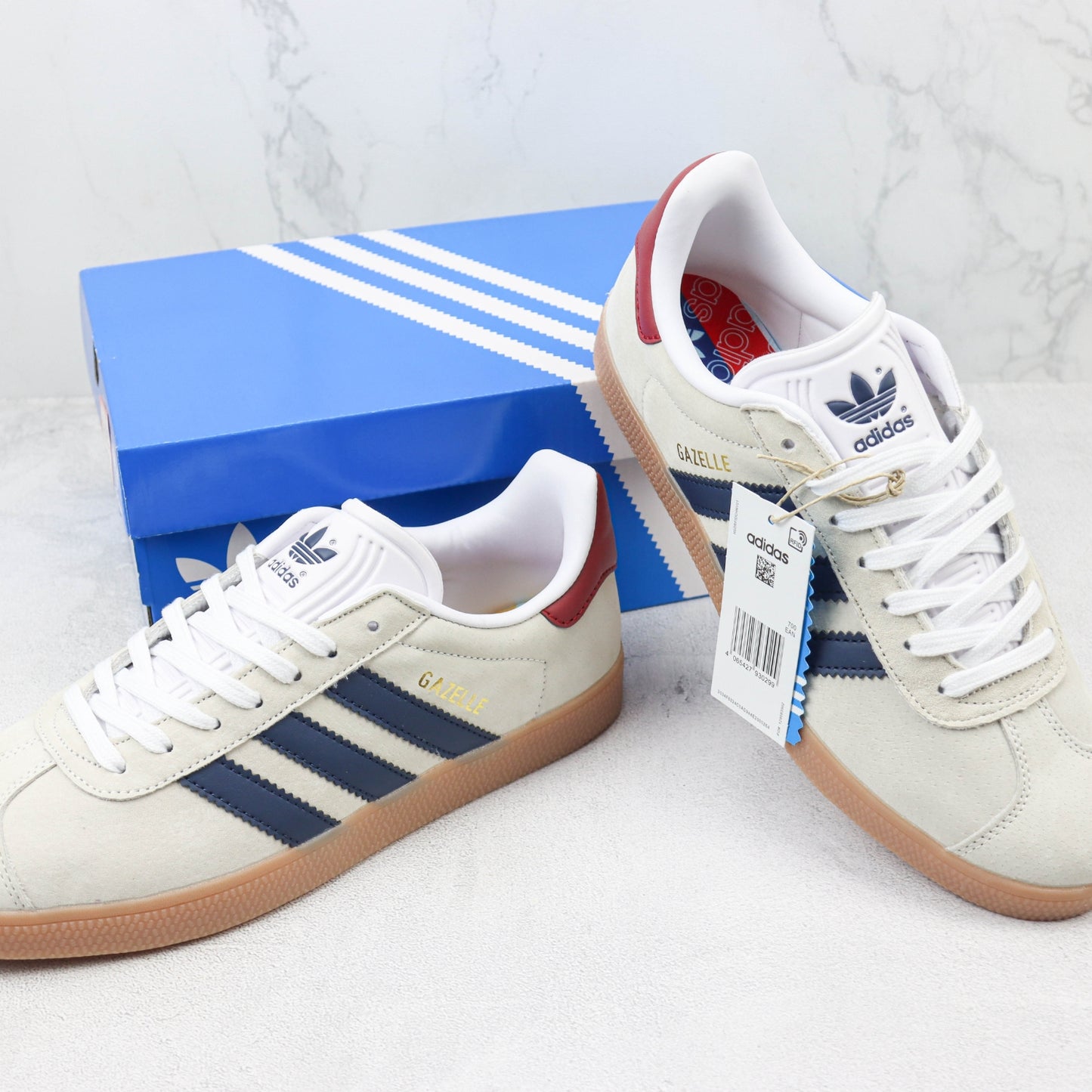 Tenis Ads Gazelle Creme com Vermelho