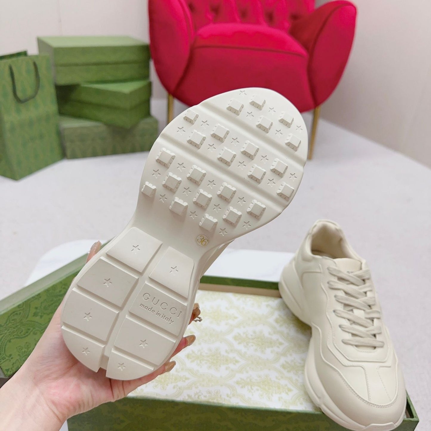 Tenis GG Rhyton com Rosa