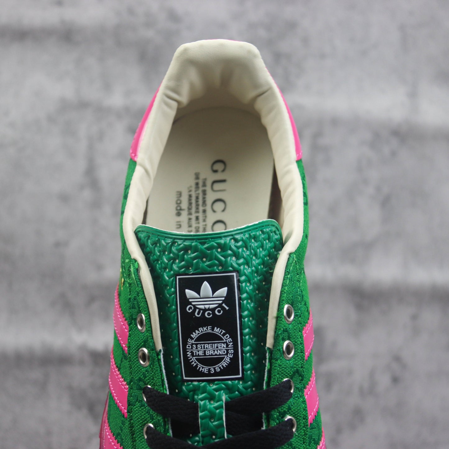 Tenis GG x Ads Gazelle Canvas Verde e Rosa