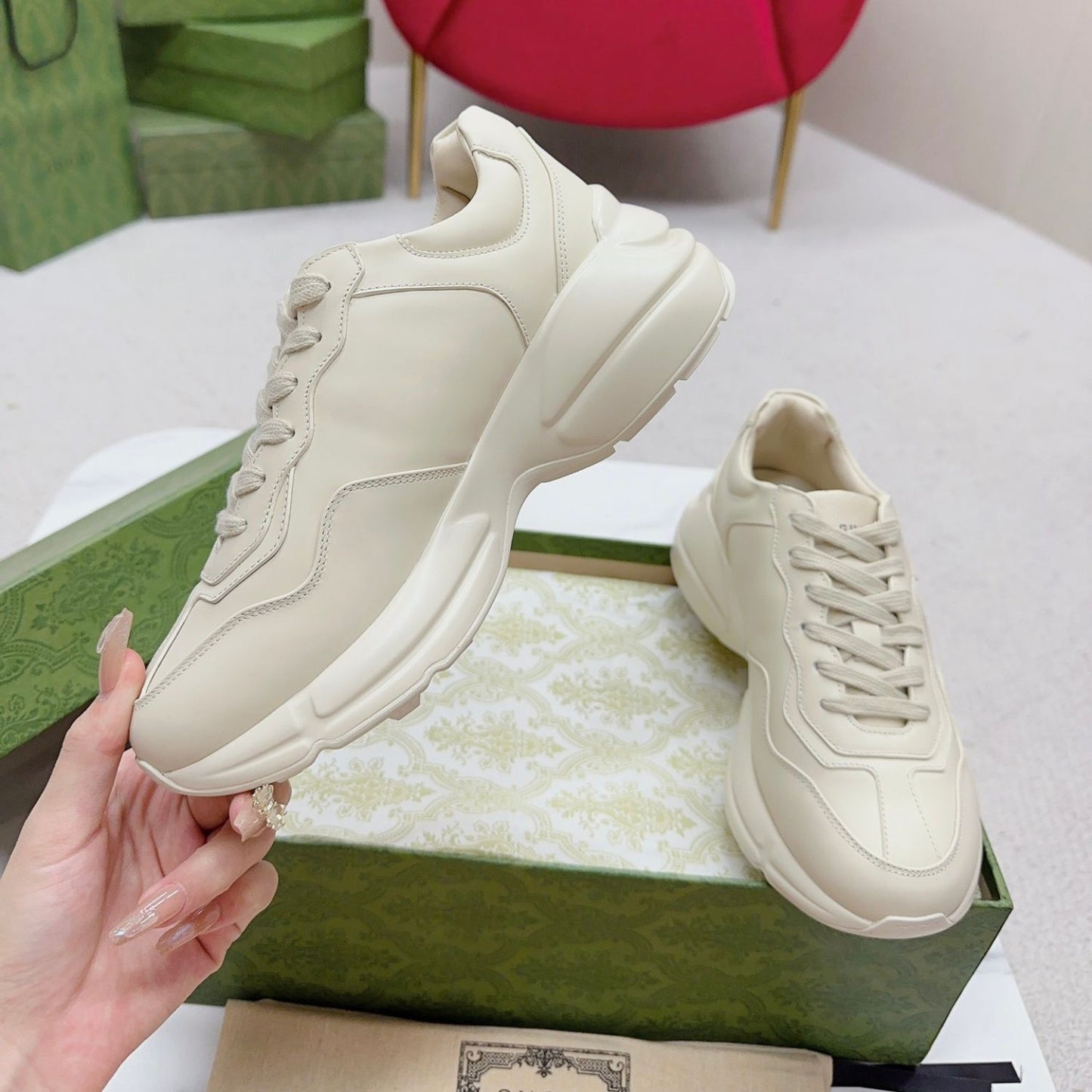 Tenis GG Rhyton com Rosa