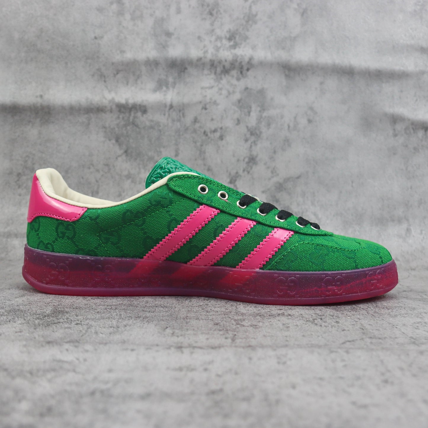 Tenis GG x Ads Gazelle Canvas Verde e Rosa
