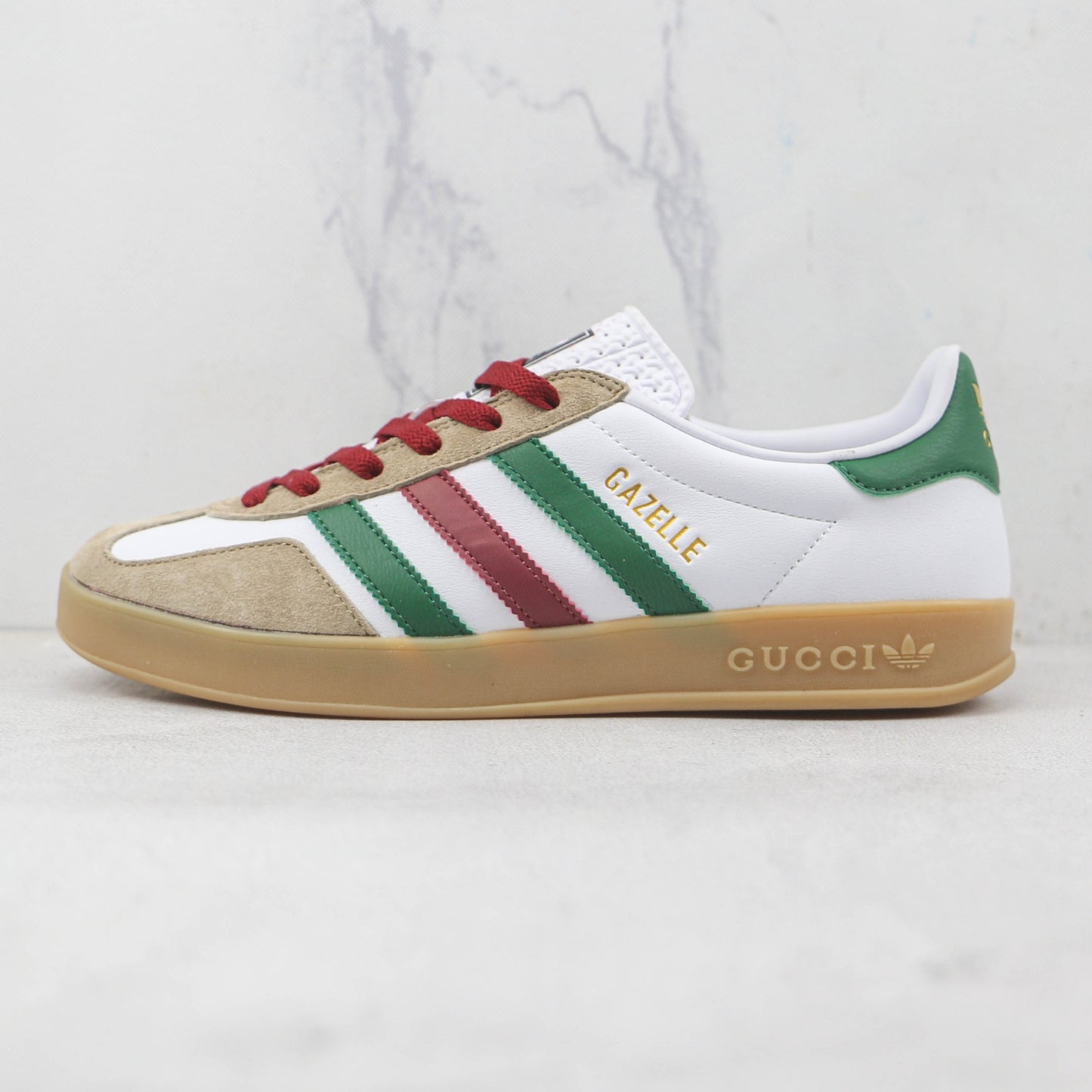 Tenis GG x Ads Gazelle Branco com Vermelho e Verde