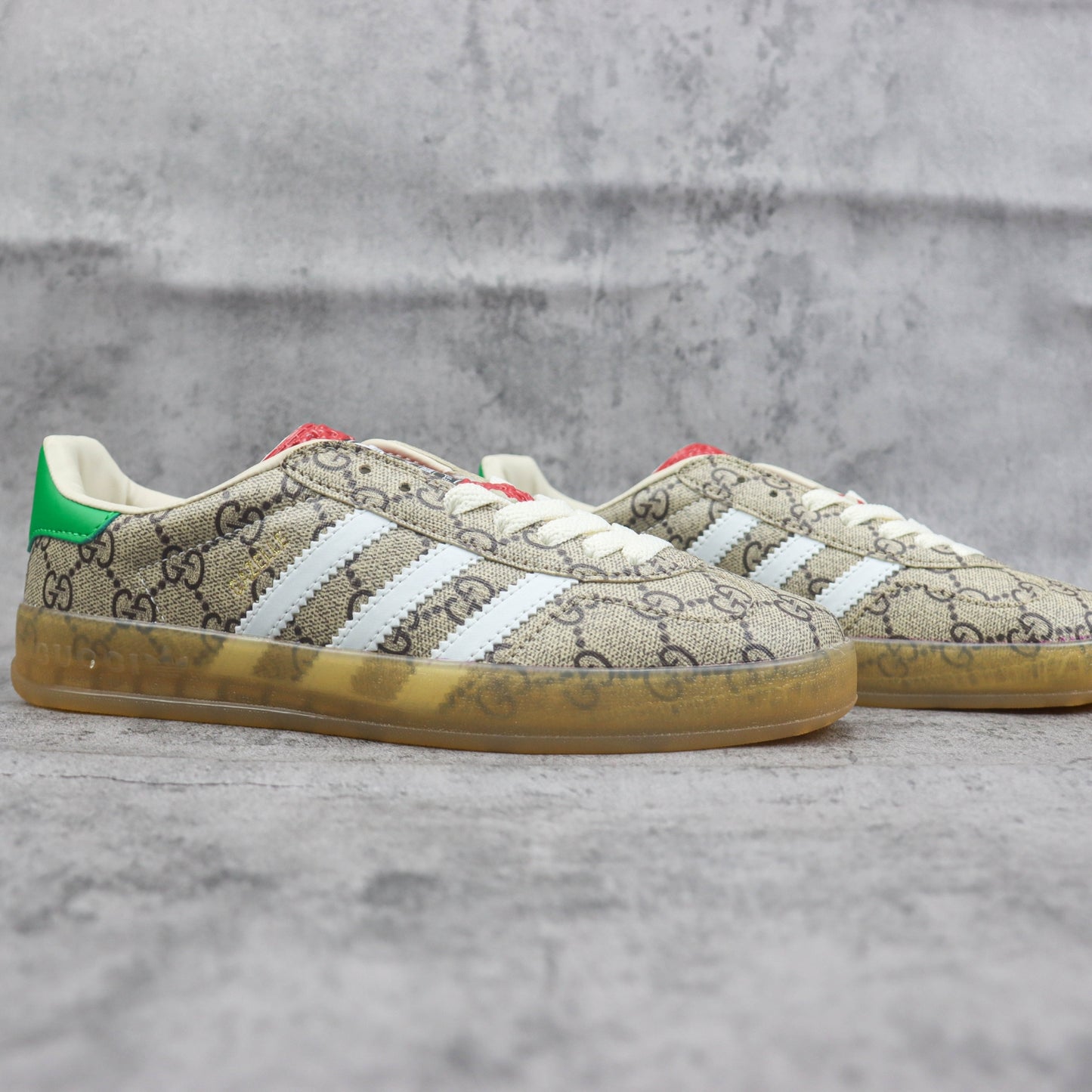 Tenis GG x Ads Gazelle Canvas com Verde e Vermelho