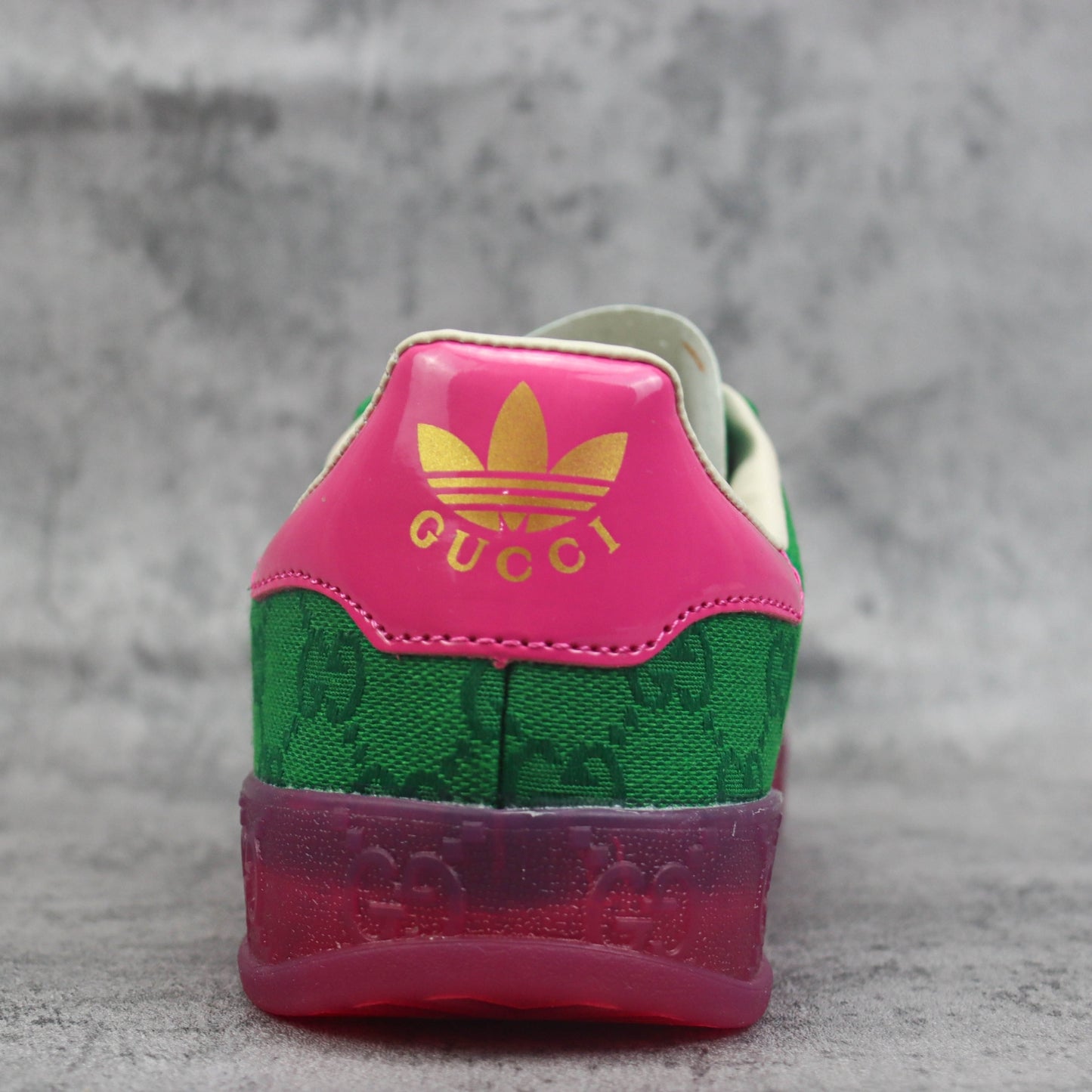 Tenis GG x Ads Gazelle Canvas Verde e Rosa