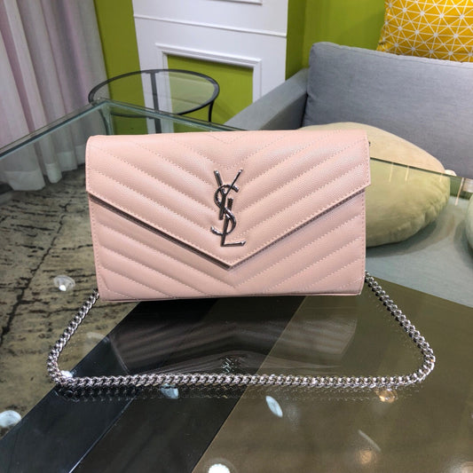 Bolsa YSL Monograma Pequena Rosê