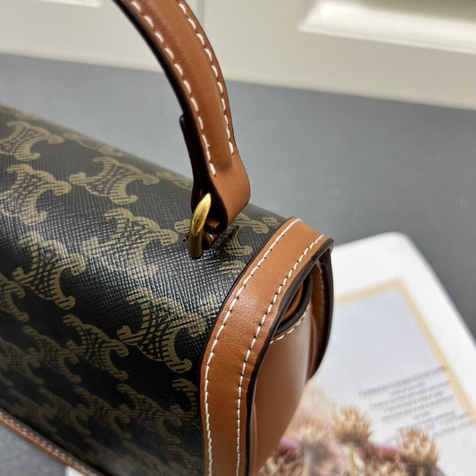 Bolsa CLNE Mini Besace Preto e canvas 17cm