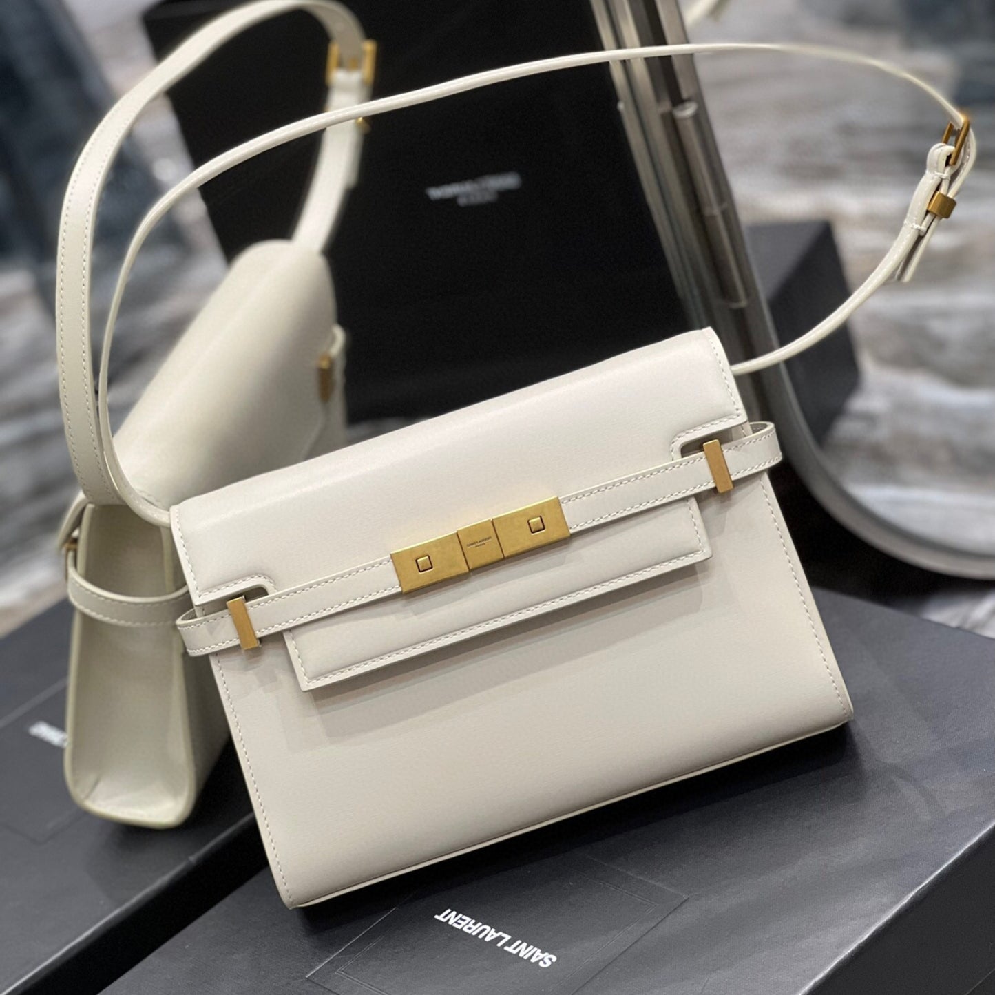 Bolsa YSL Manhattan Branca pequena