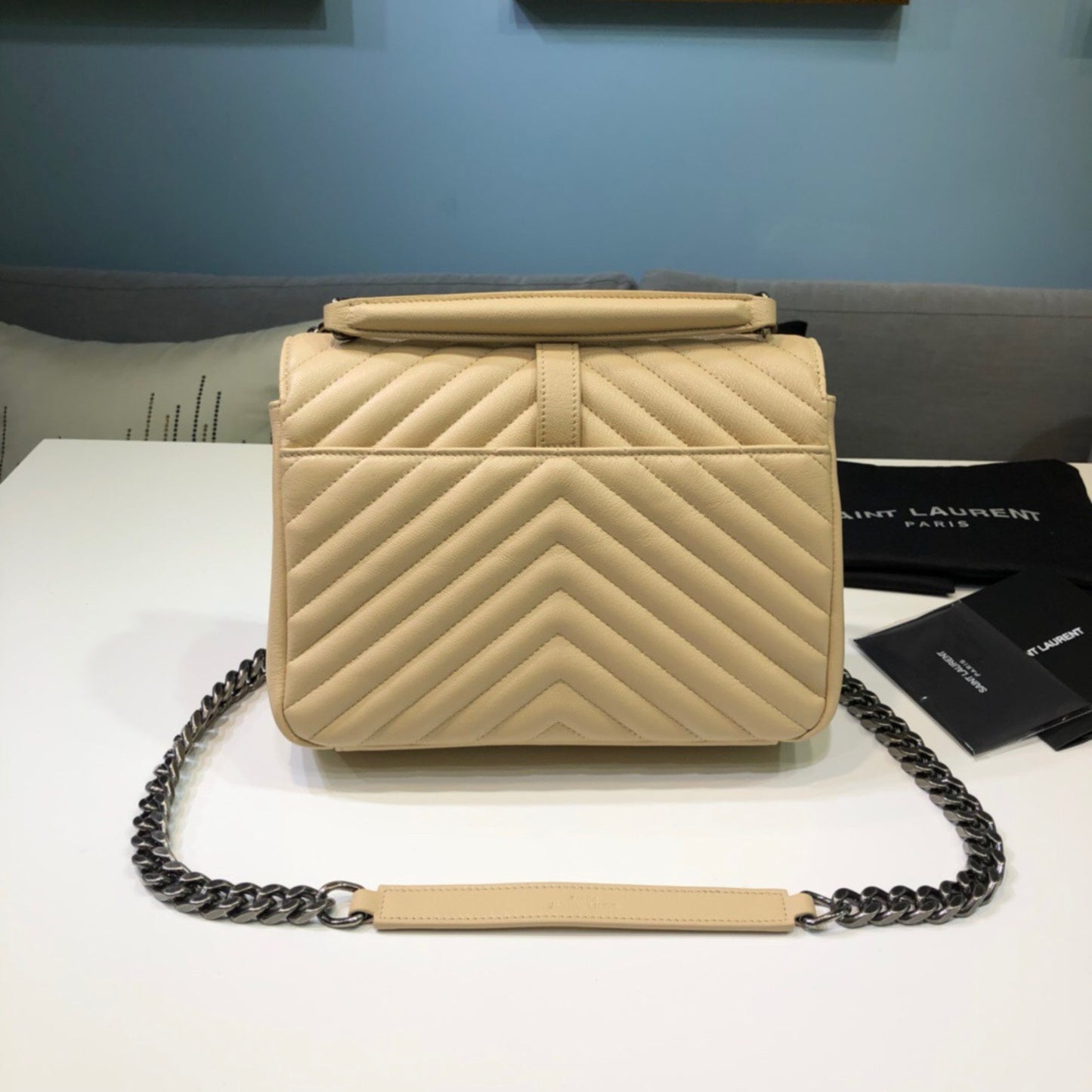 Bolsa YSL College Média Bege