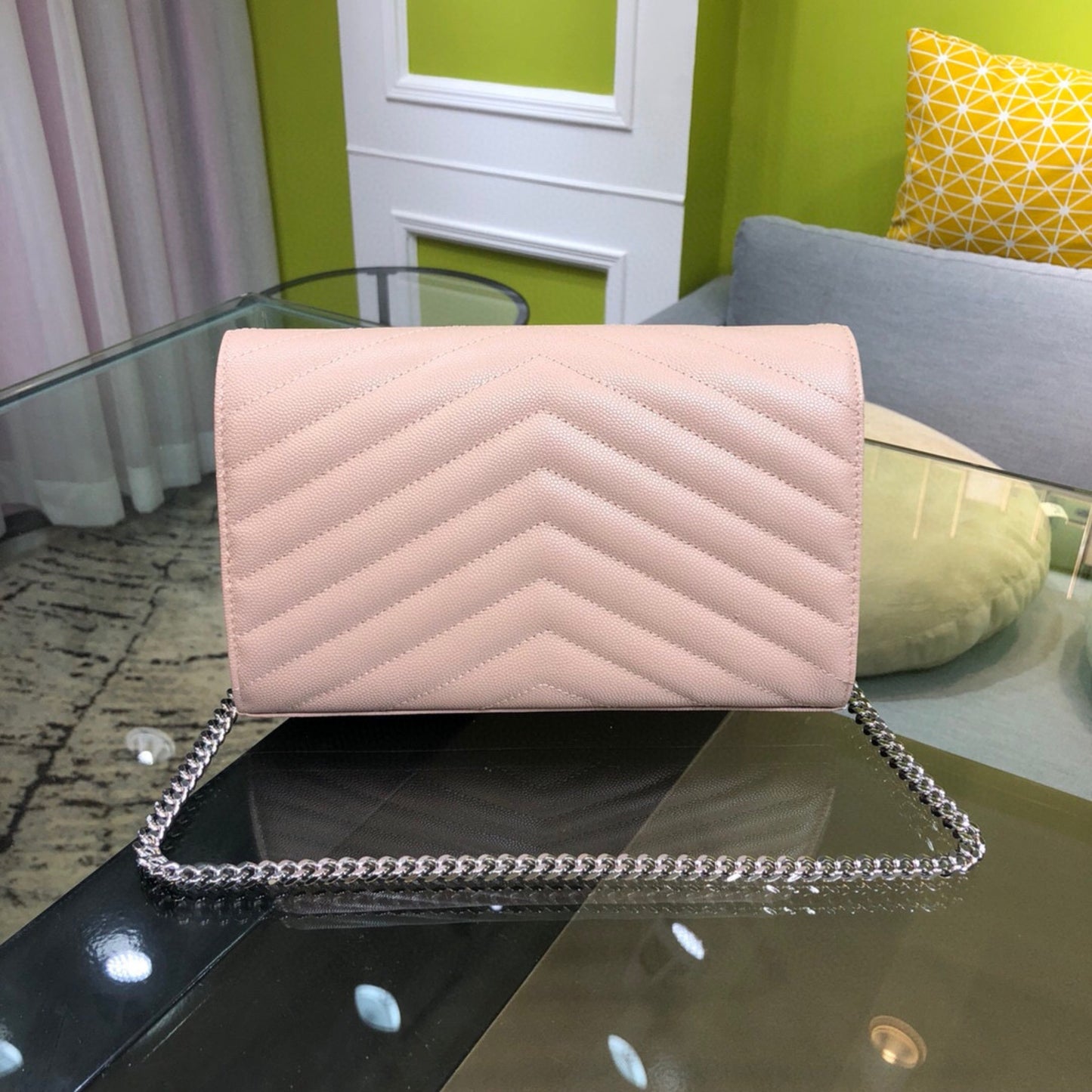 Bolsa YSL Monograma Pequena Rosê
