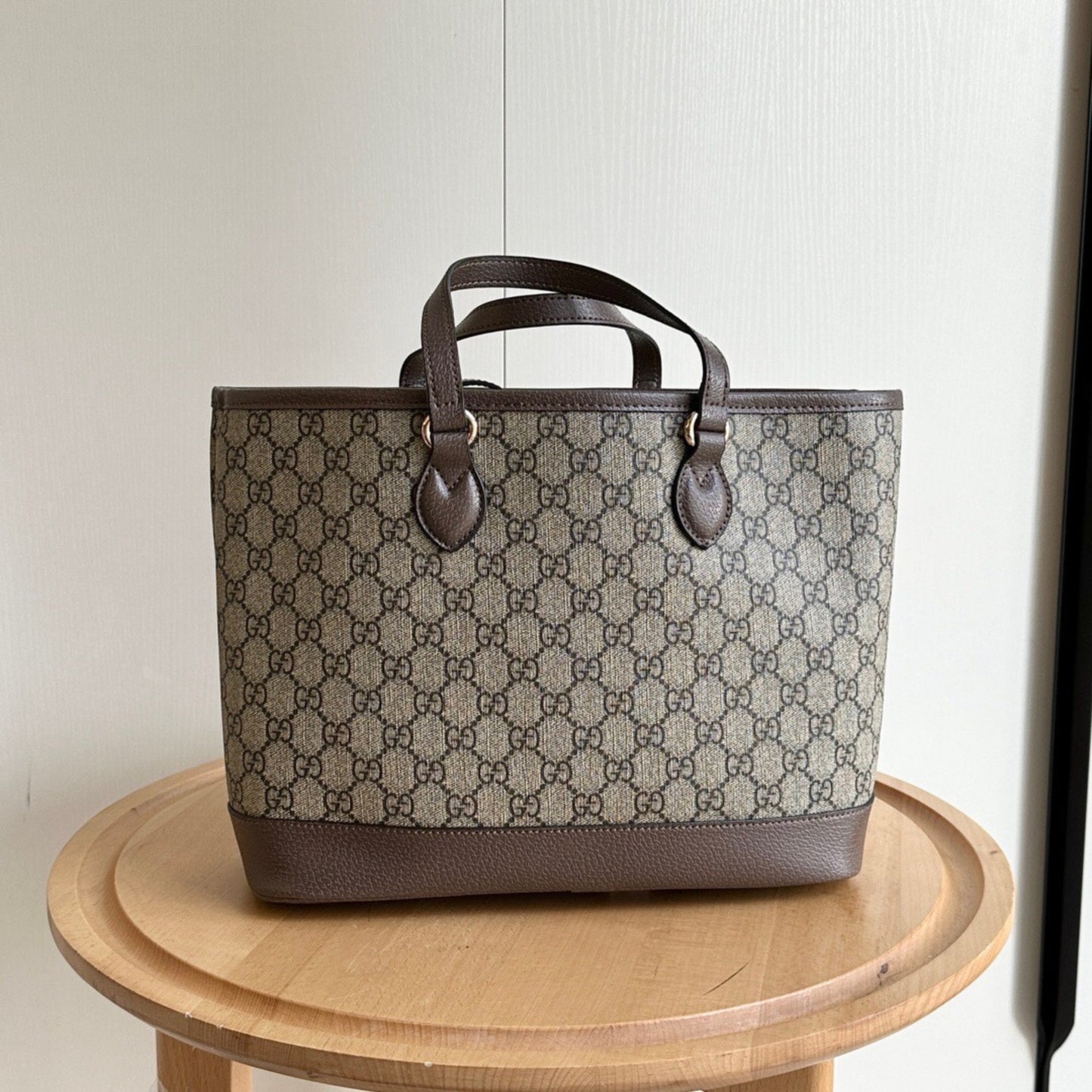 Bolsa GG Ophidia Pequena Bege e Marrom 31cm