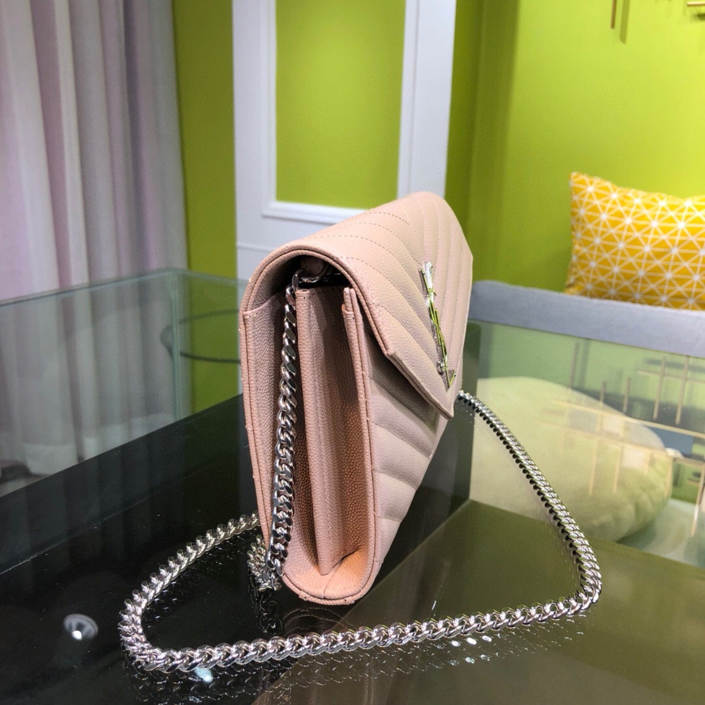 Bolsa YSL Monograma Pequena Rosê