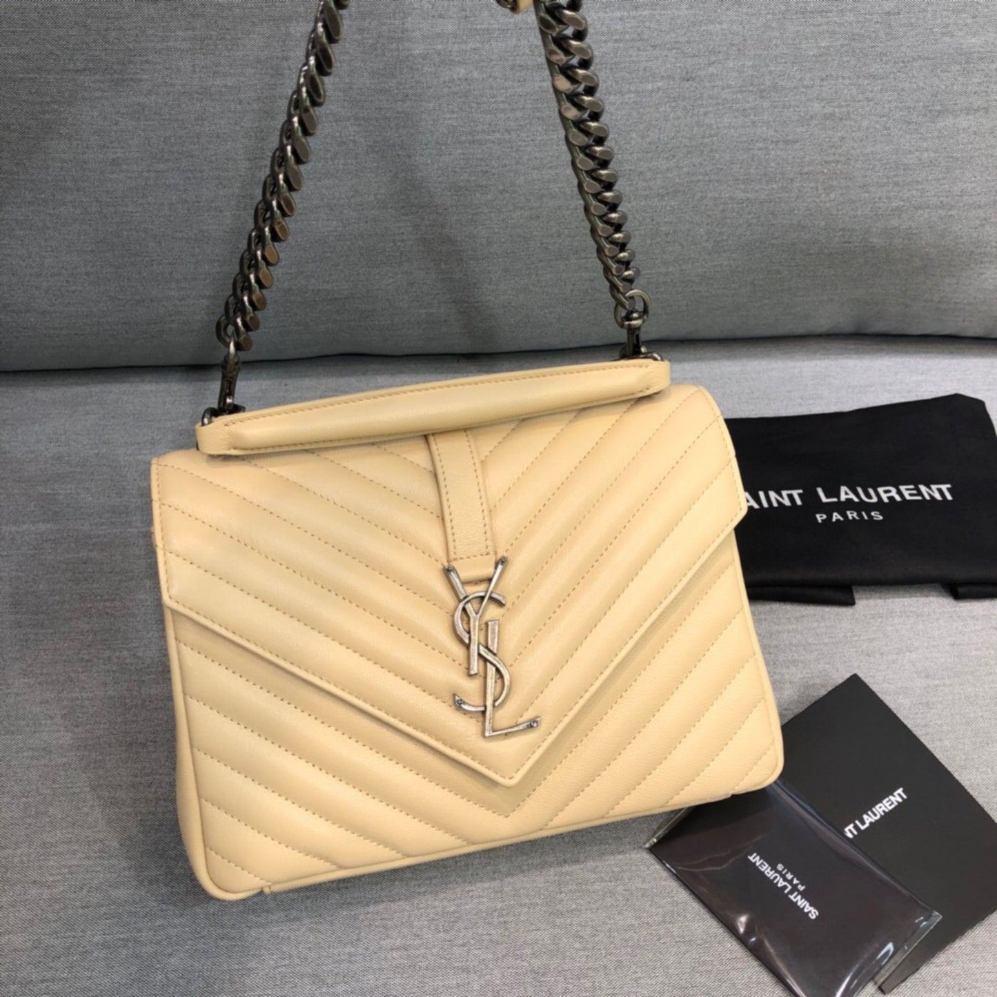 Bolsa YSL College Média Bege