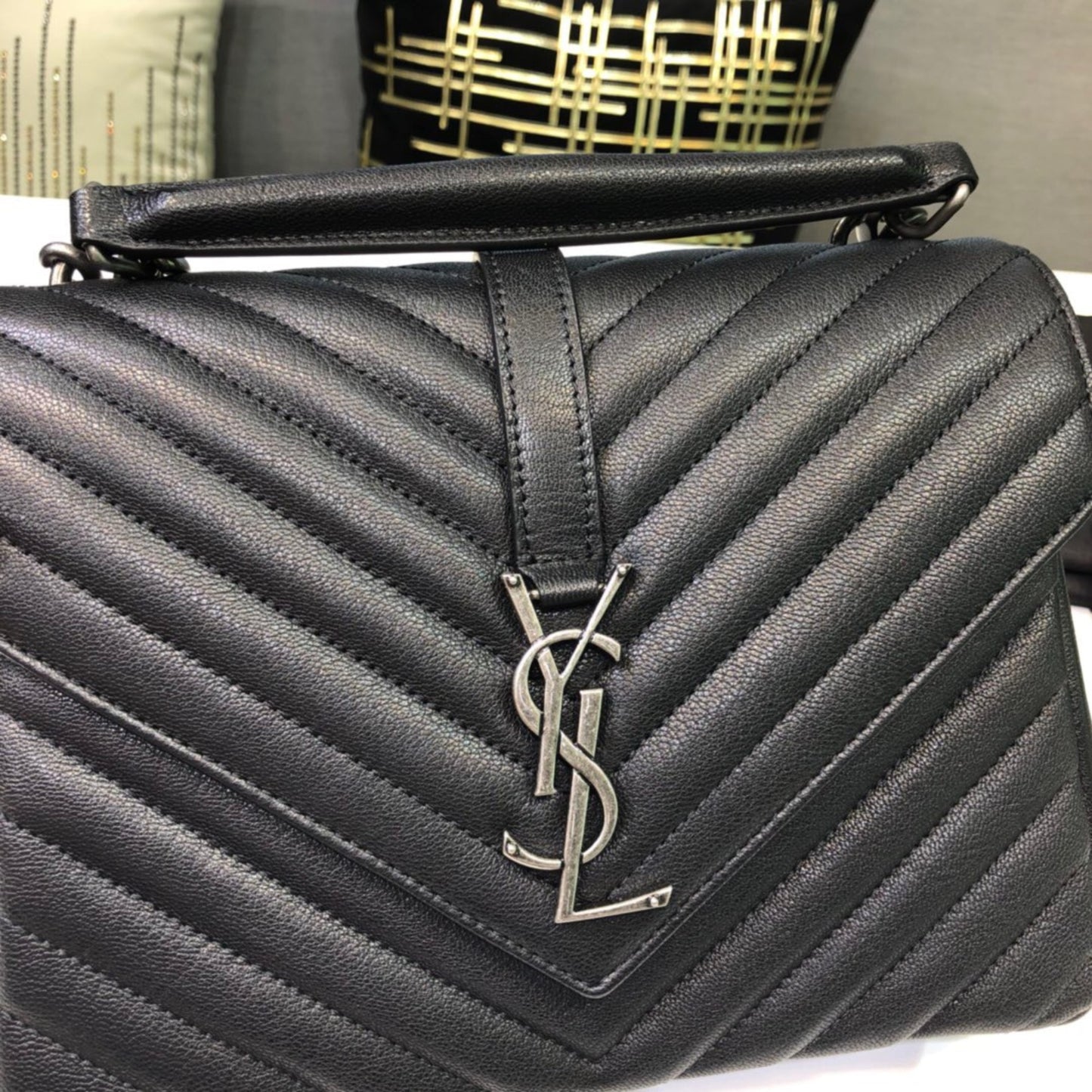 Bolsa YSL College Média Preta