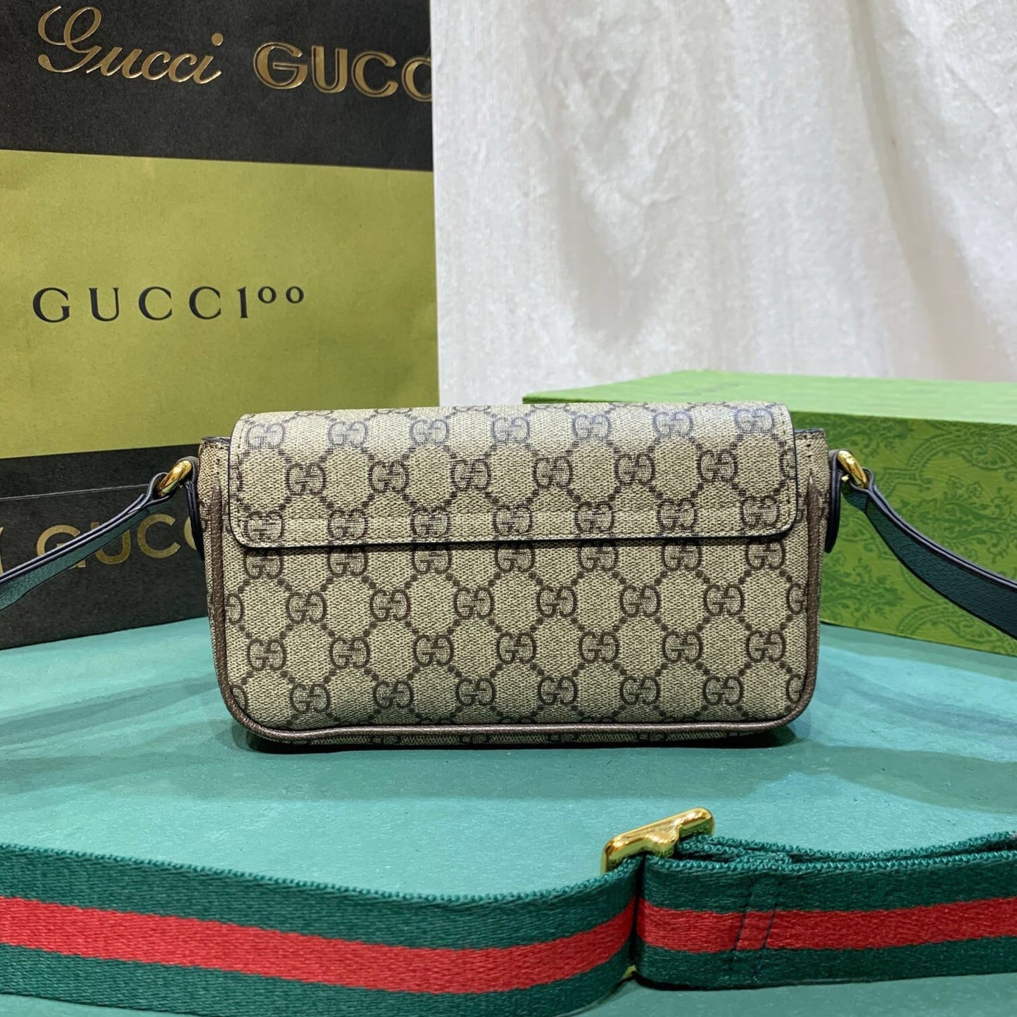 Bolsa GG Ophidia Mini Bege