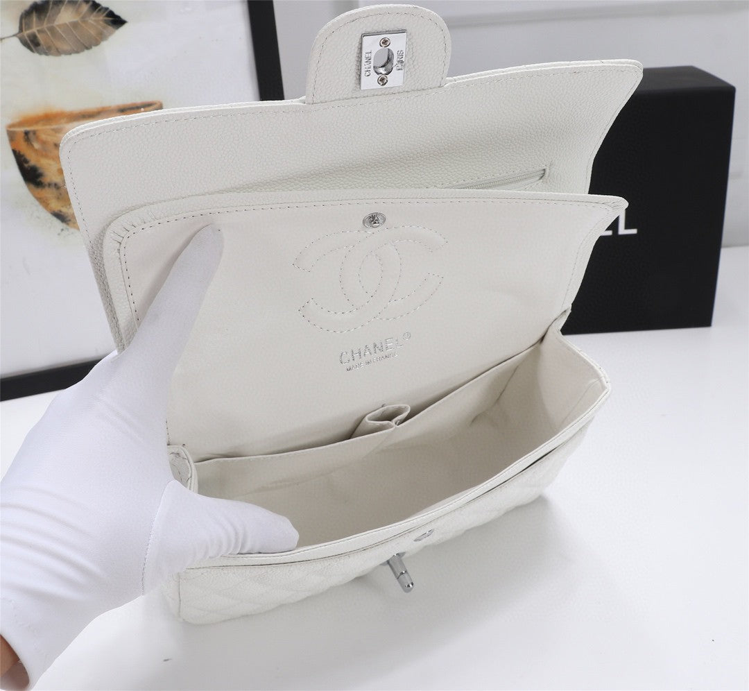Bolsa CHN Classica Branca com prata 25cm