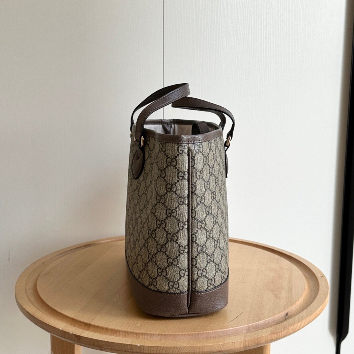 Bolsa GG Ophidia Pequena Bege e Marrom 31cm