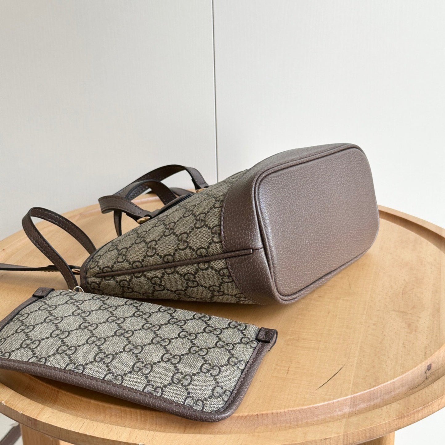 Bolsa GG Ophidia Tote Mini Supreme Bege e Marrom 22cm