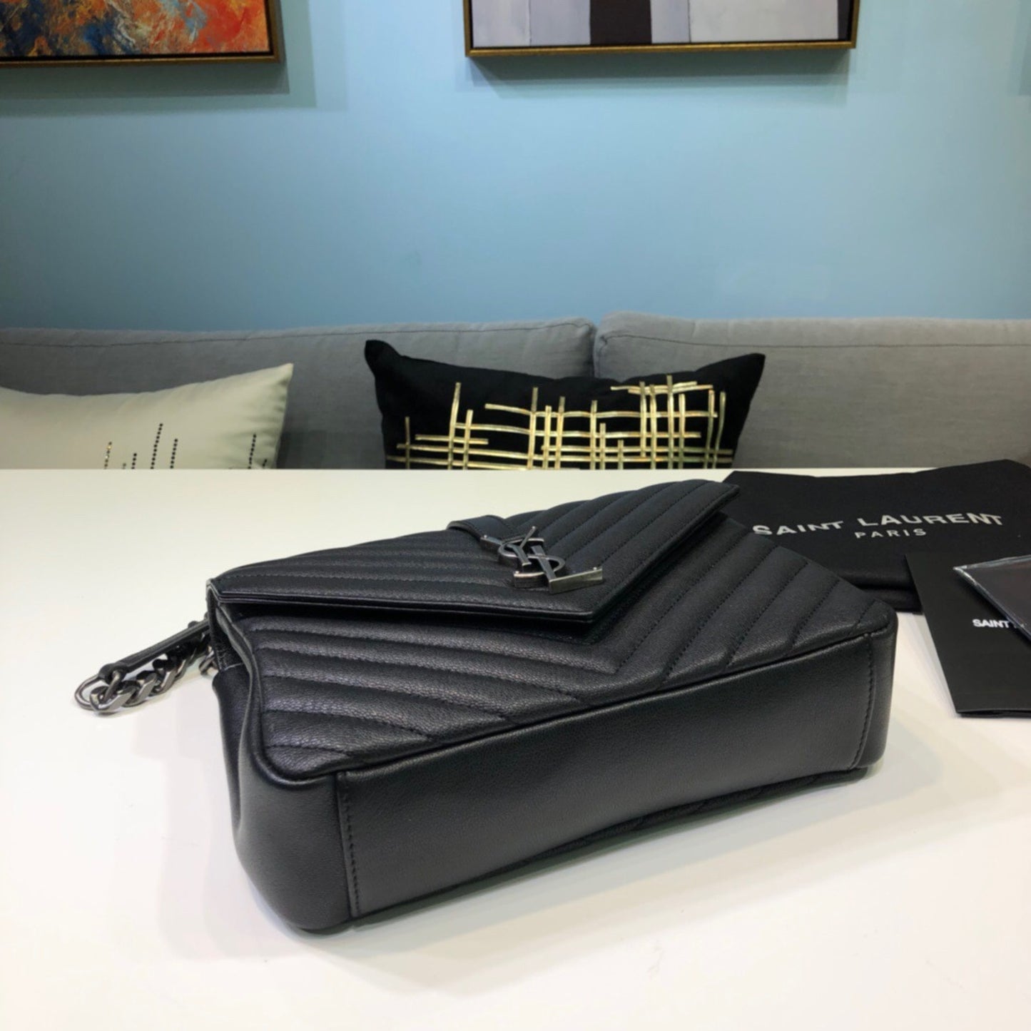 Bolsa YSL College Média Preta