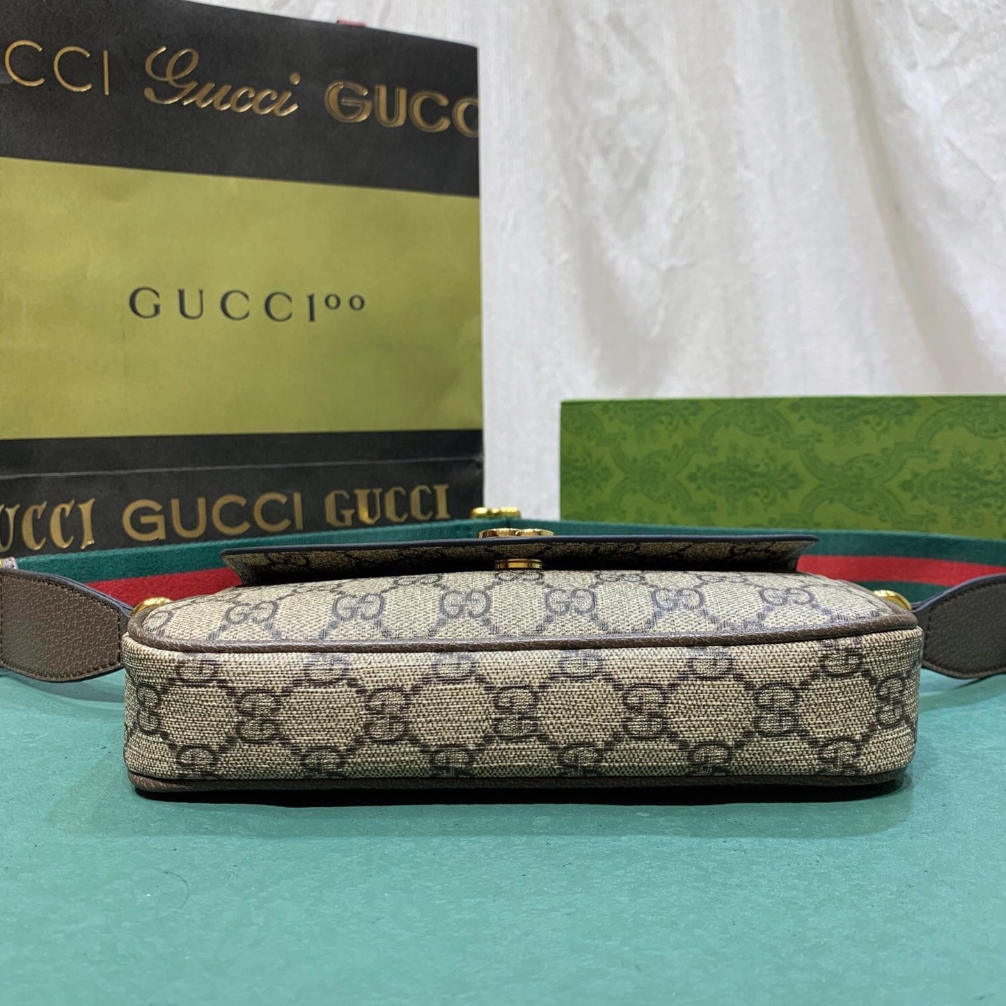 Bolsa GG Ophidia Mini Bege