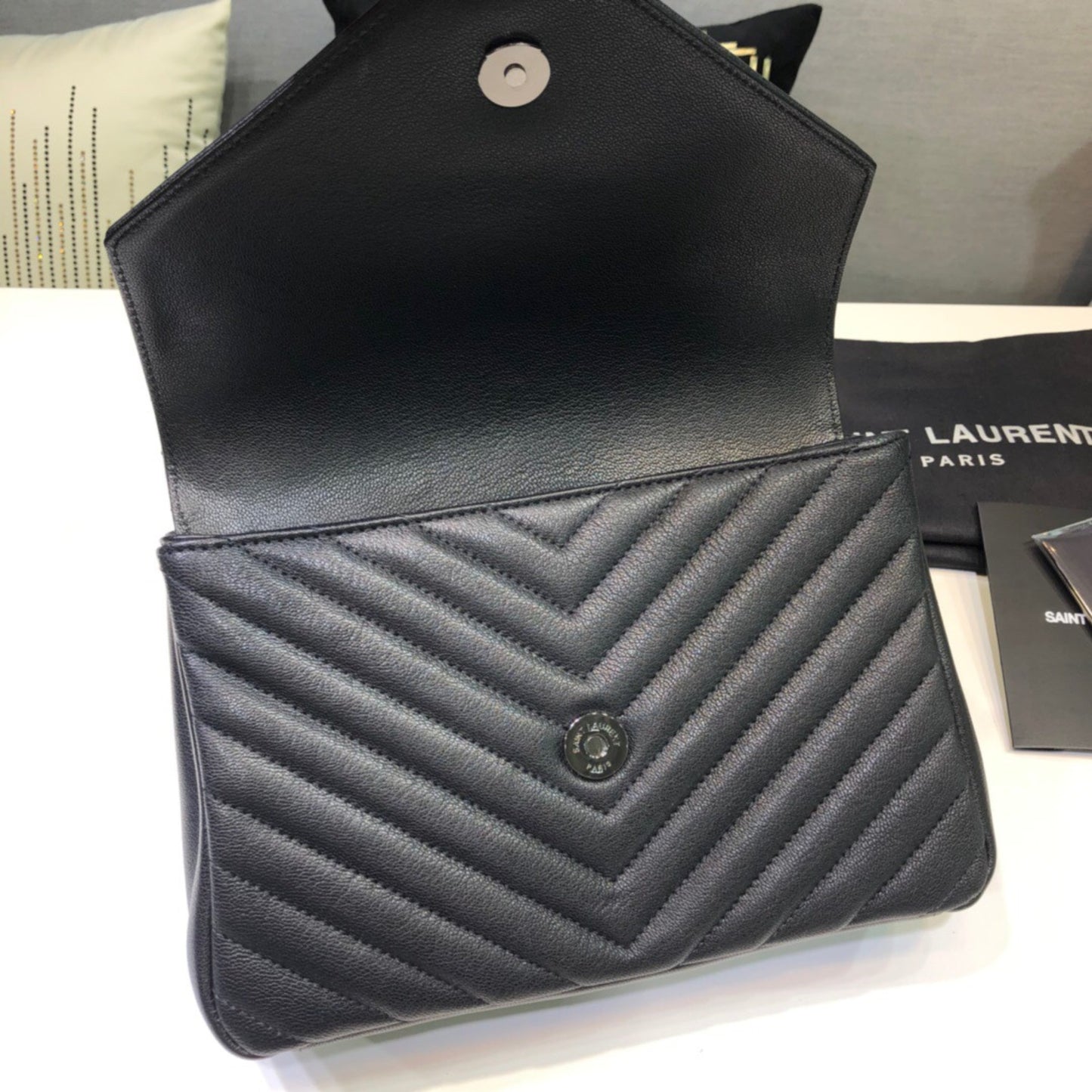 Bolsa YSL College Média Preta
