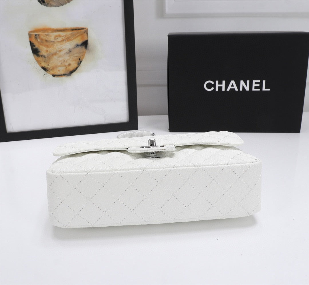Bolsa CHN Classica Branca com prata 25cm