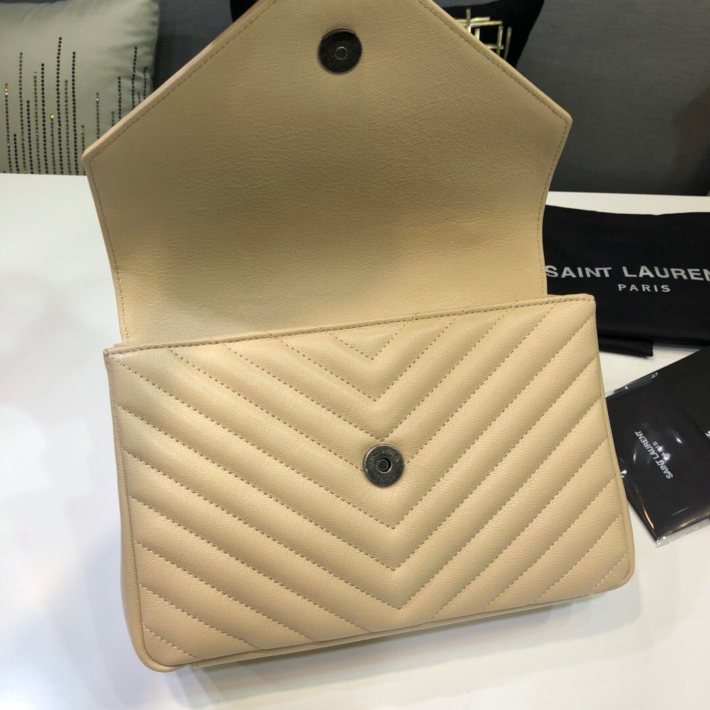 Bolsa YSL College Média Bege