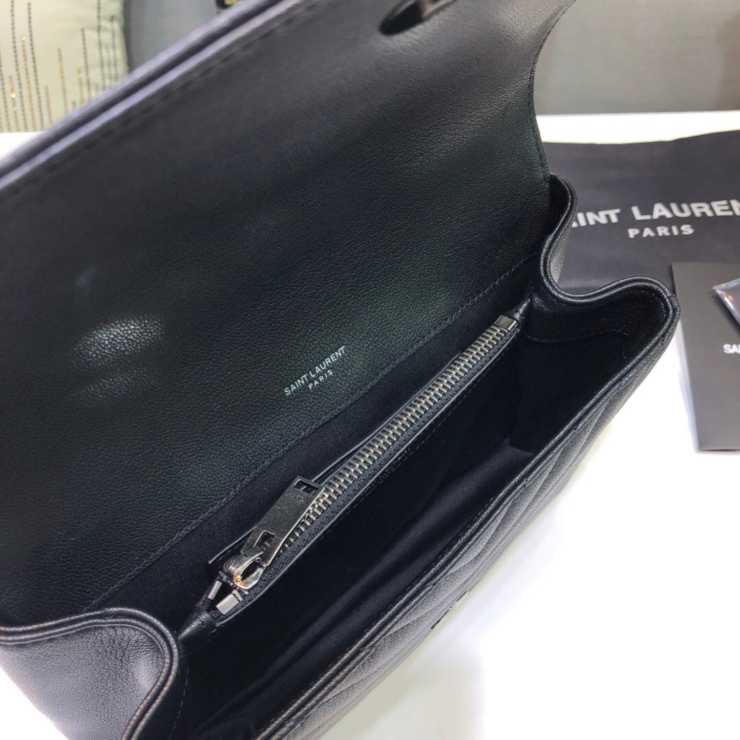 Bolsa YSL College Média Preta