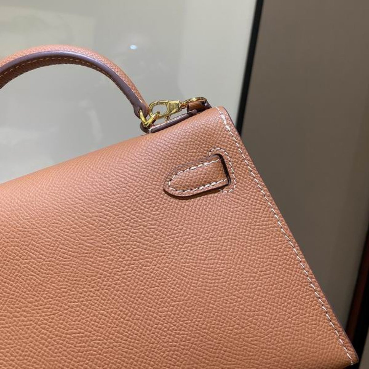 Bolsa HRMS Kelly Mini Caramelo 19cm