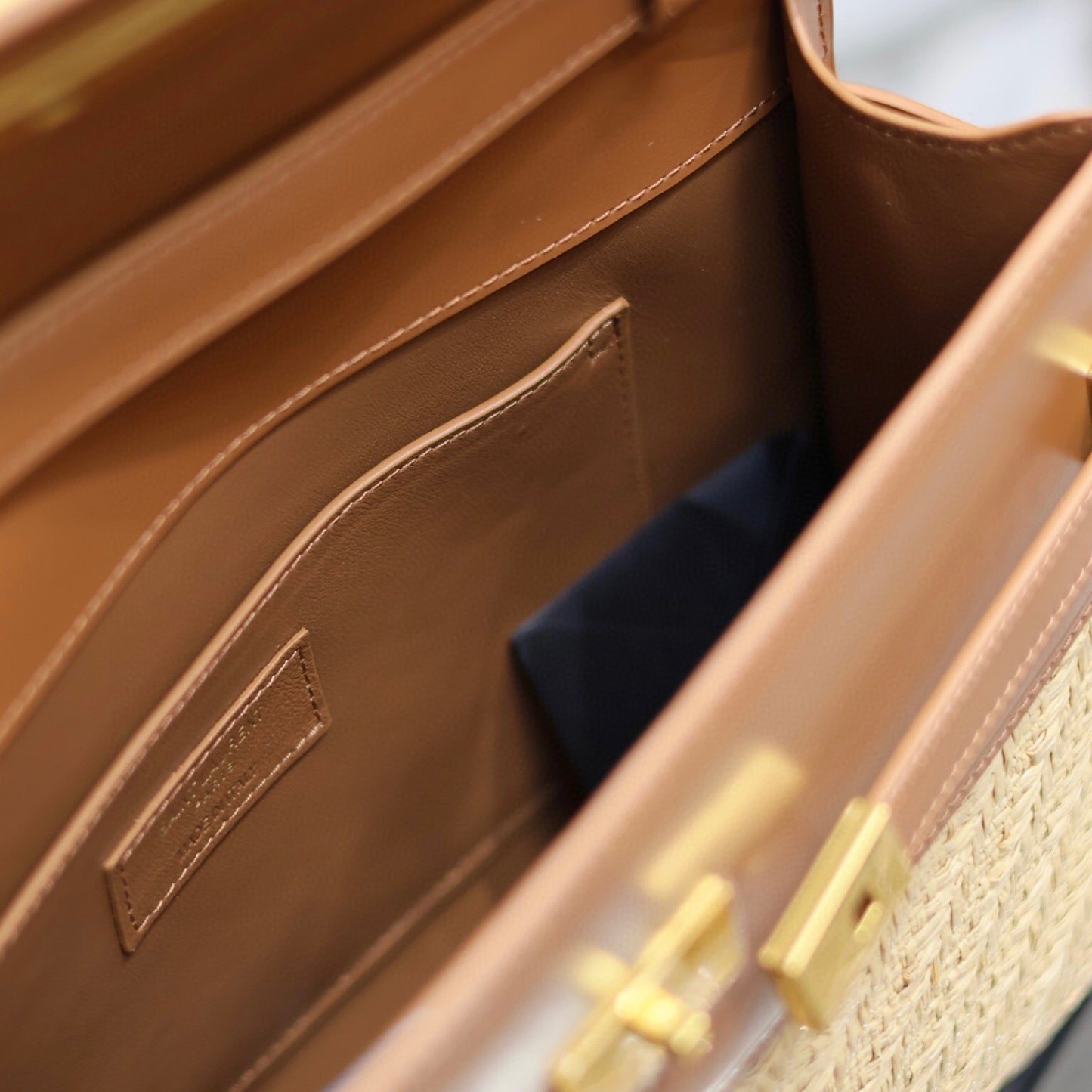 Bolsa YSL Manhattan Bege com Marrom pequena