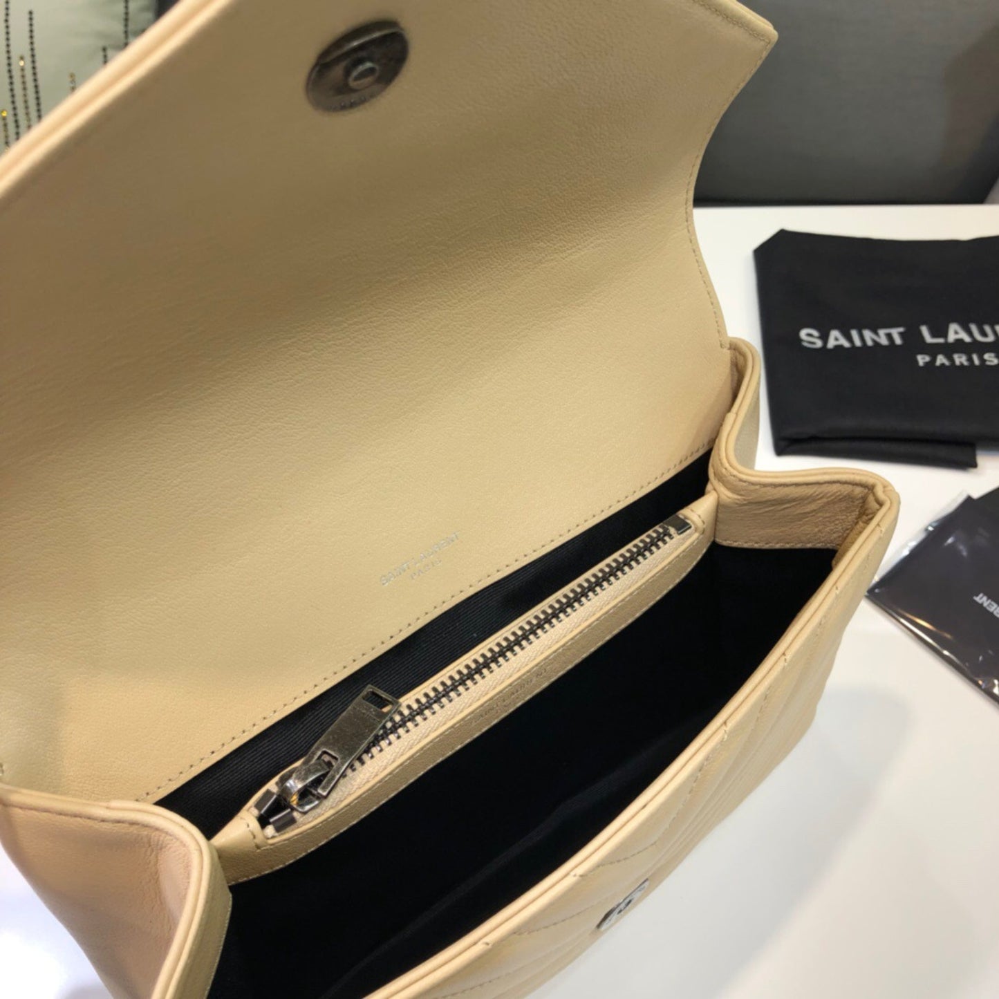 Bolsa YSL College Média Bege