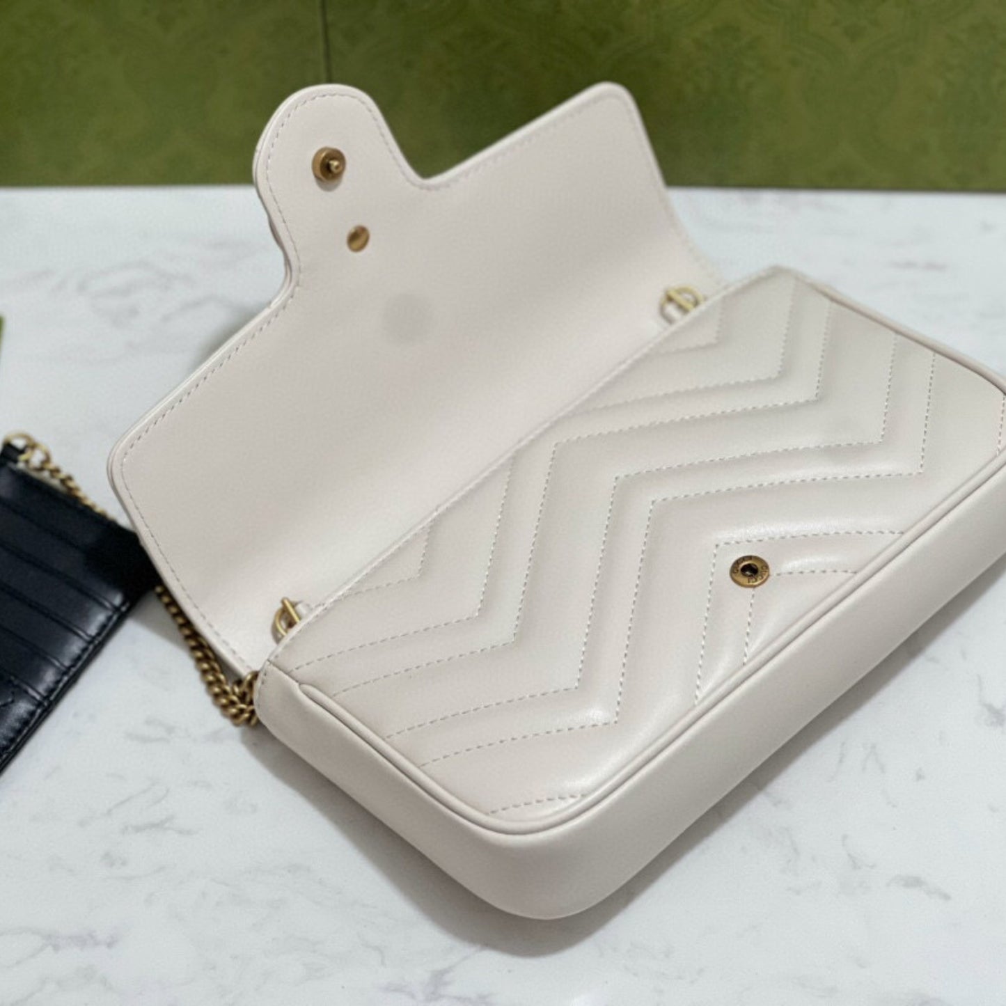 Bolsa GG Marmont Mini Branca 21,5cm