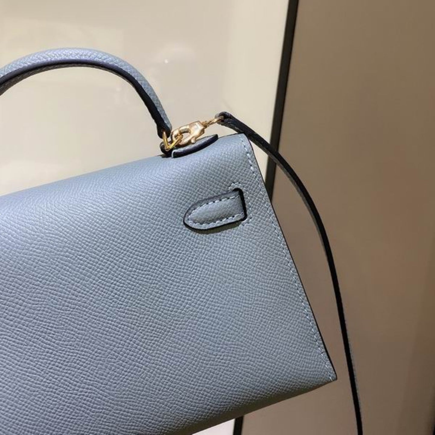 Bolsa HRMS Kelly Mini Azul Claro 19cm