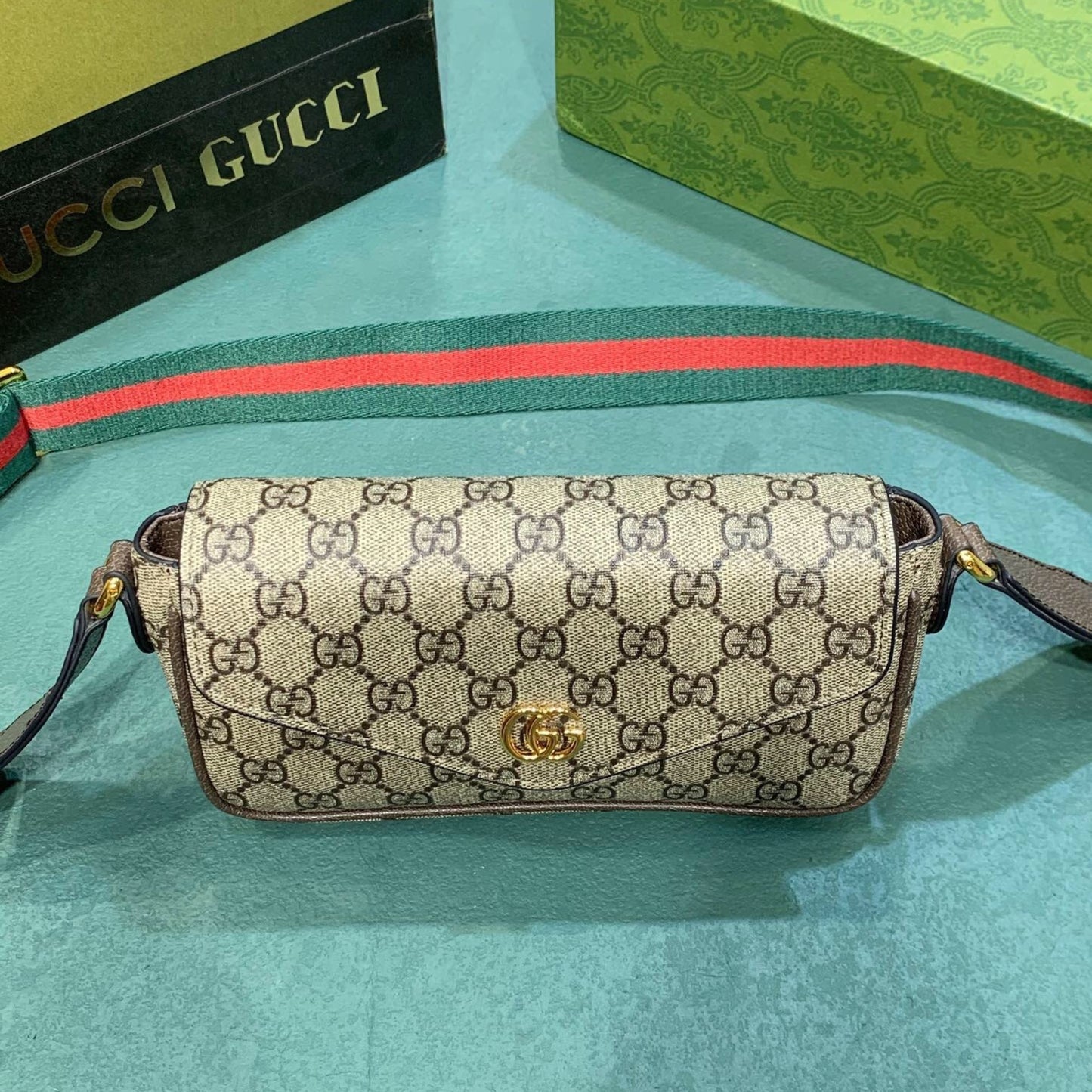 Bolsa GG Ophidia Mini Bege