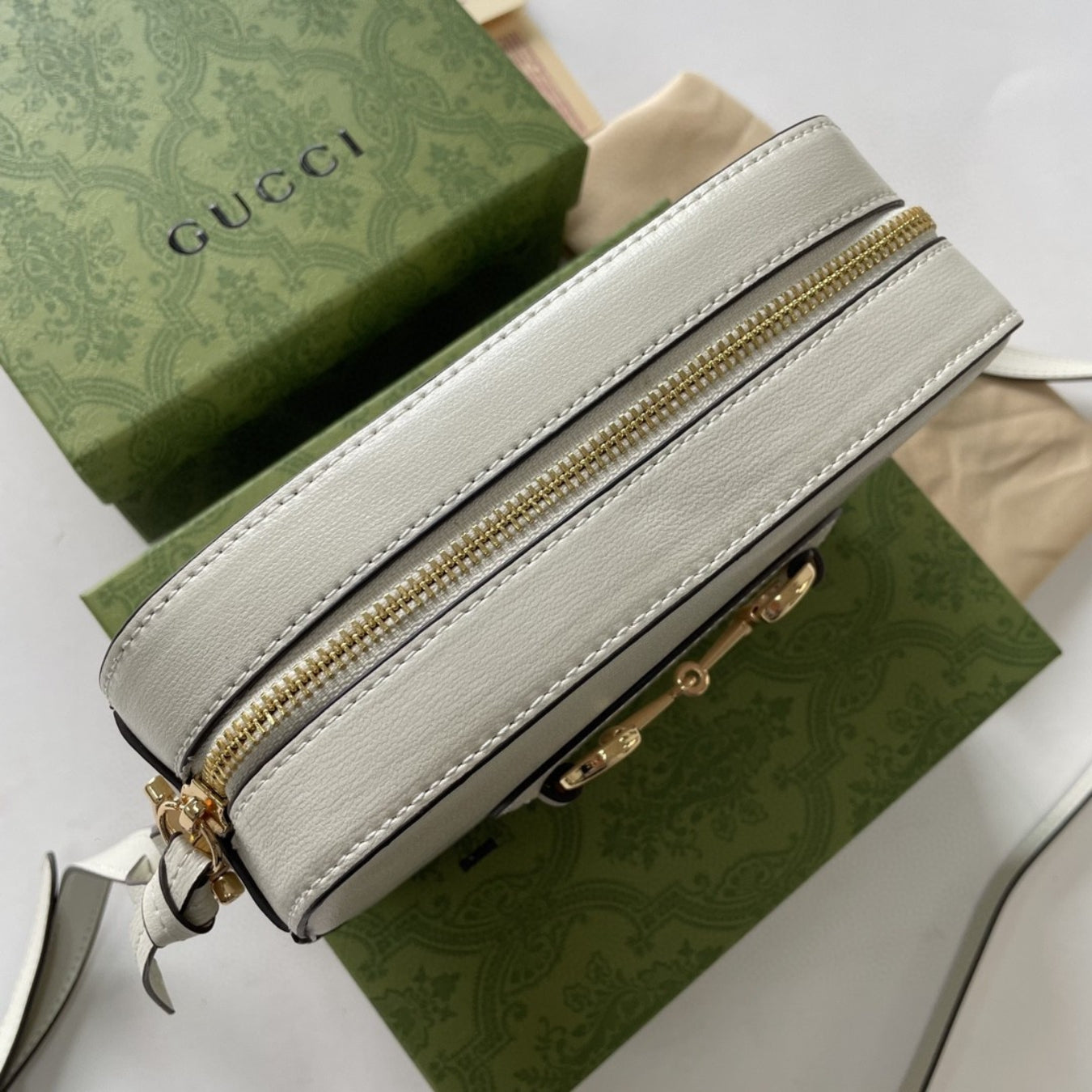 Bolsa GG tiracolo Horsebit clara 1955 pequena 20cm