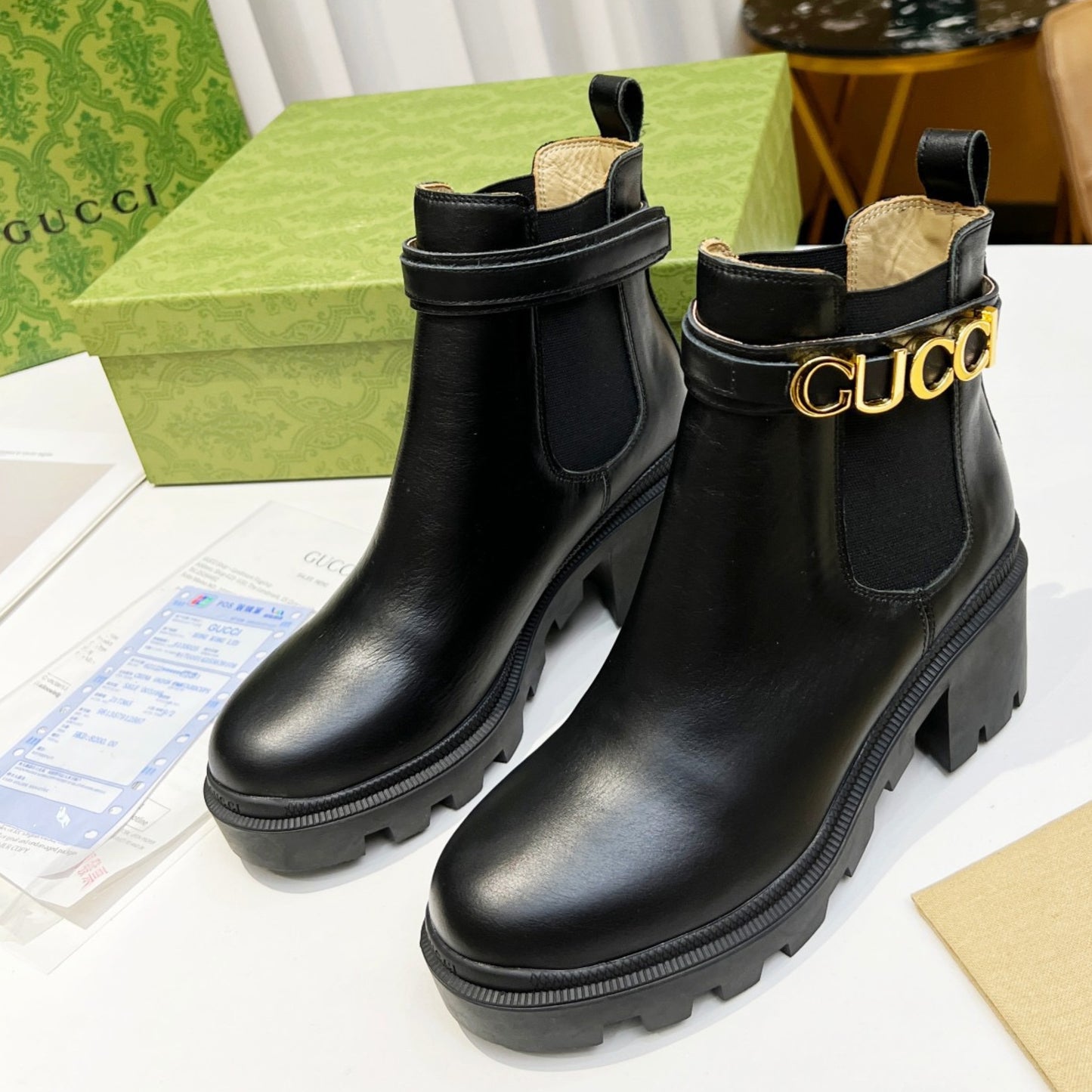 Bota GG Ankle boot com logo e salto 70mm