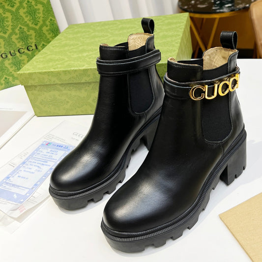 Bota GG Ankle boot com logo e salto 70mm