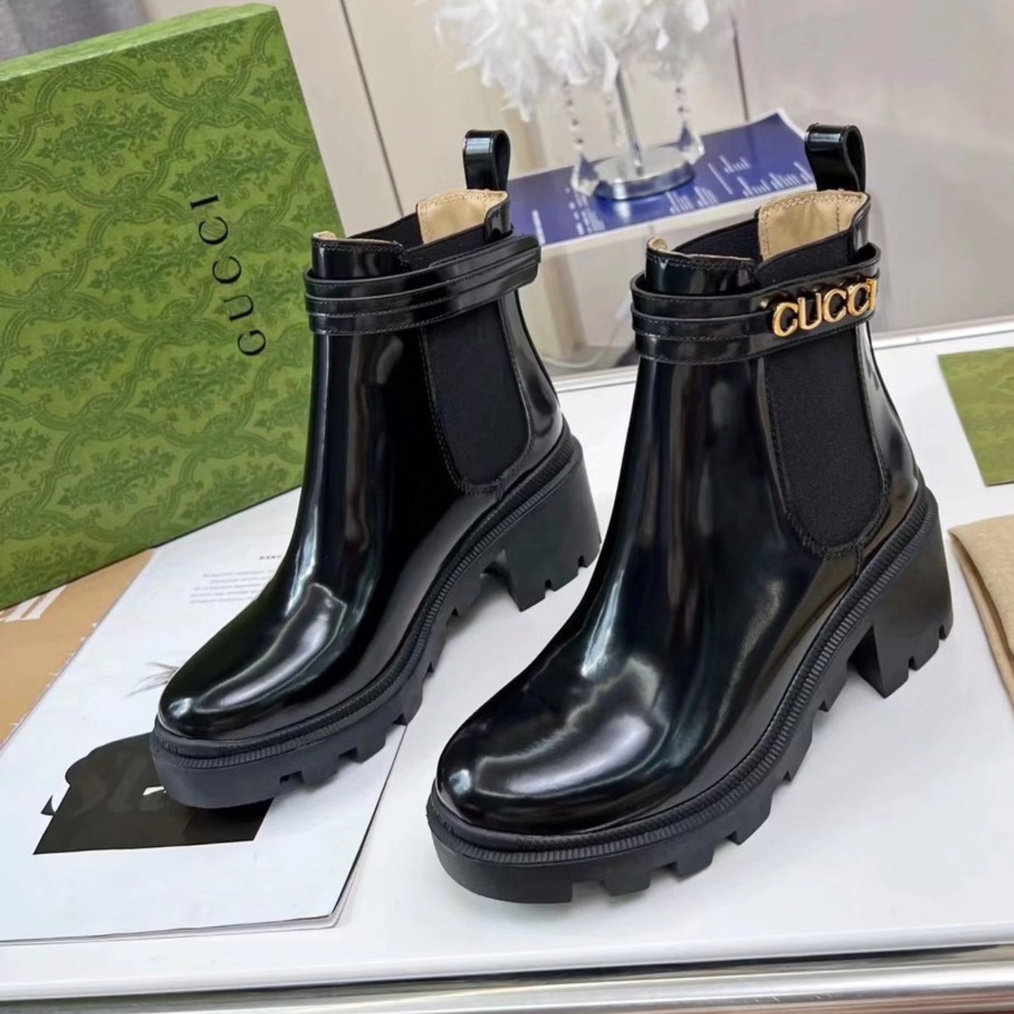 Bota GG Ankle boot com logo e salto 70mm #2