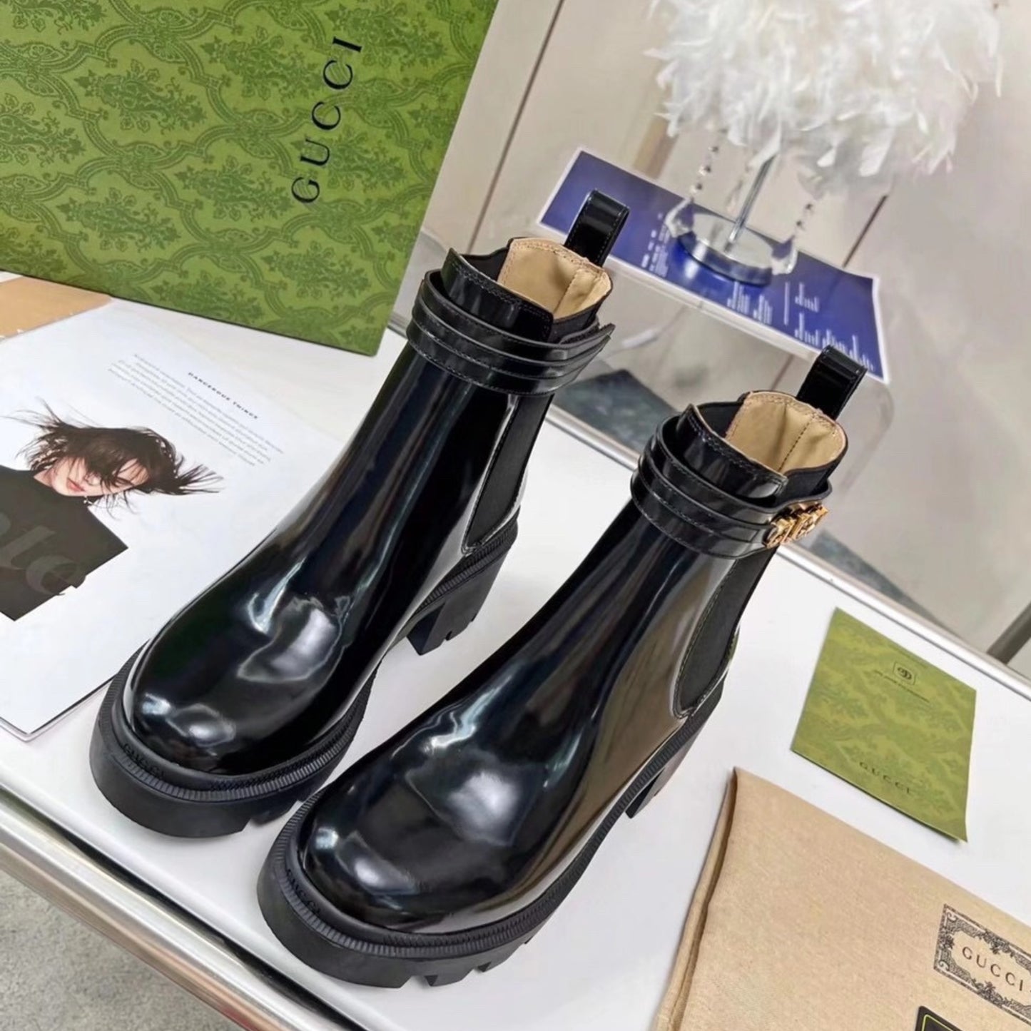 Bota GG Ankle boot com logo e salto 70mm #2