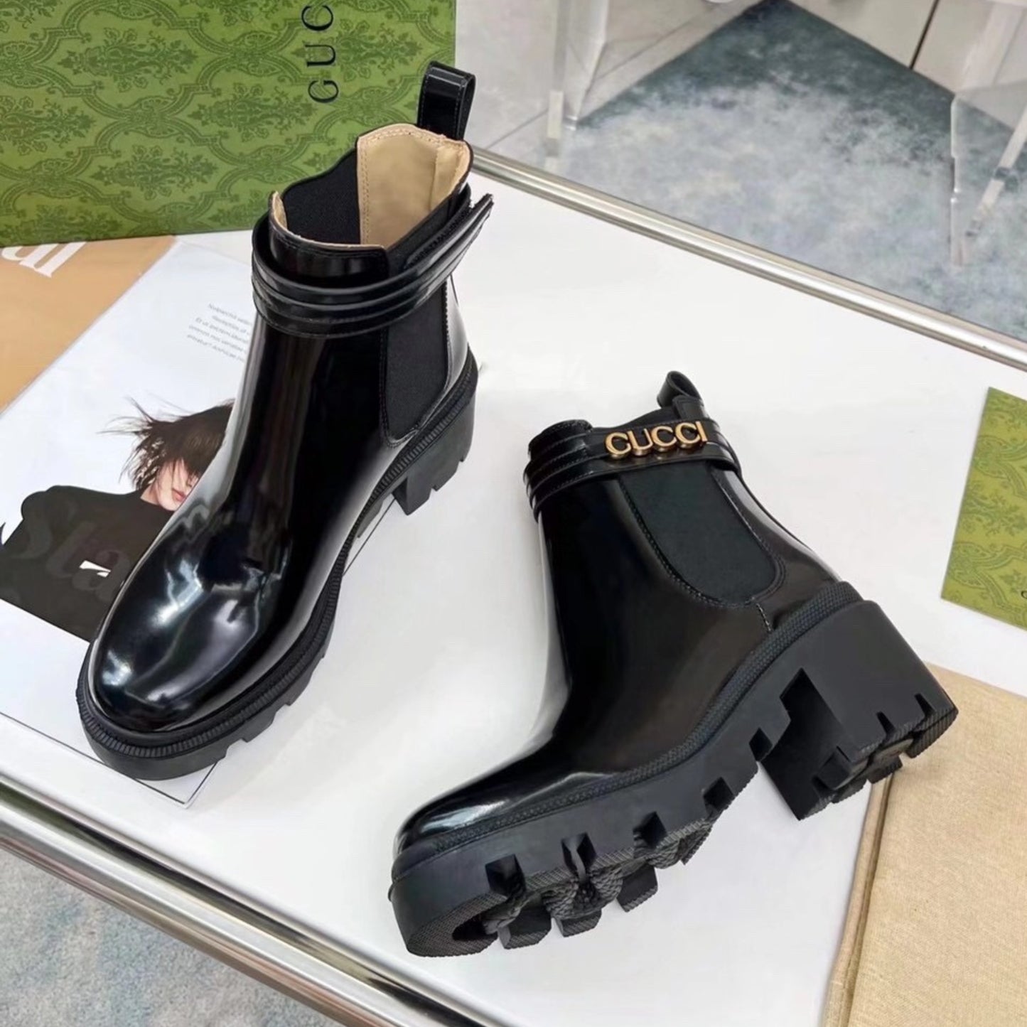 Bota GG Ankle boot com logo e salto 70mm #2