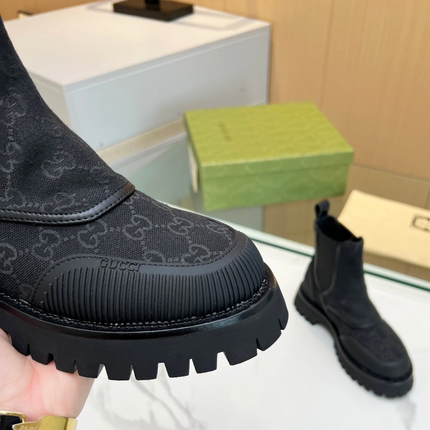 Bota GG Ankle boot de canvas GG Preto