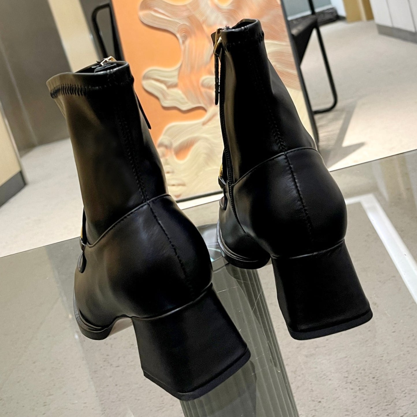 Bota GG com detalhe horsebit e salto 55mm Preto