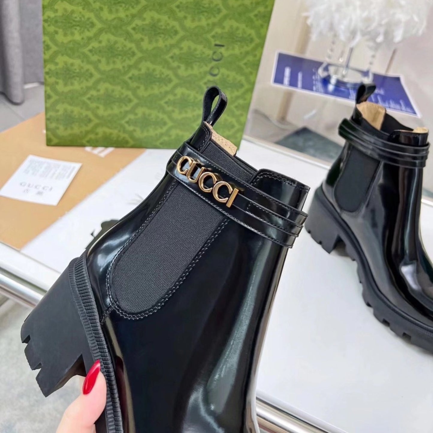 Bota GG Ankle boot com logo e salto 70mm #2
