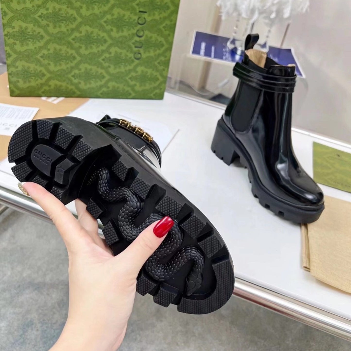 Bota GG Ankle boot com logo e salto 70mm #2
